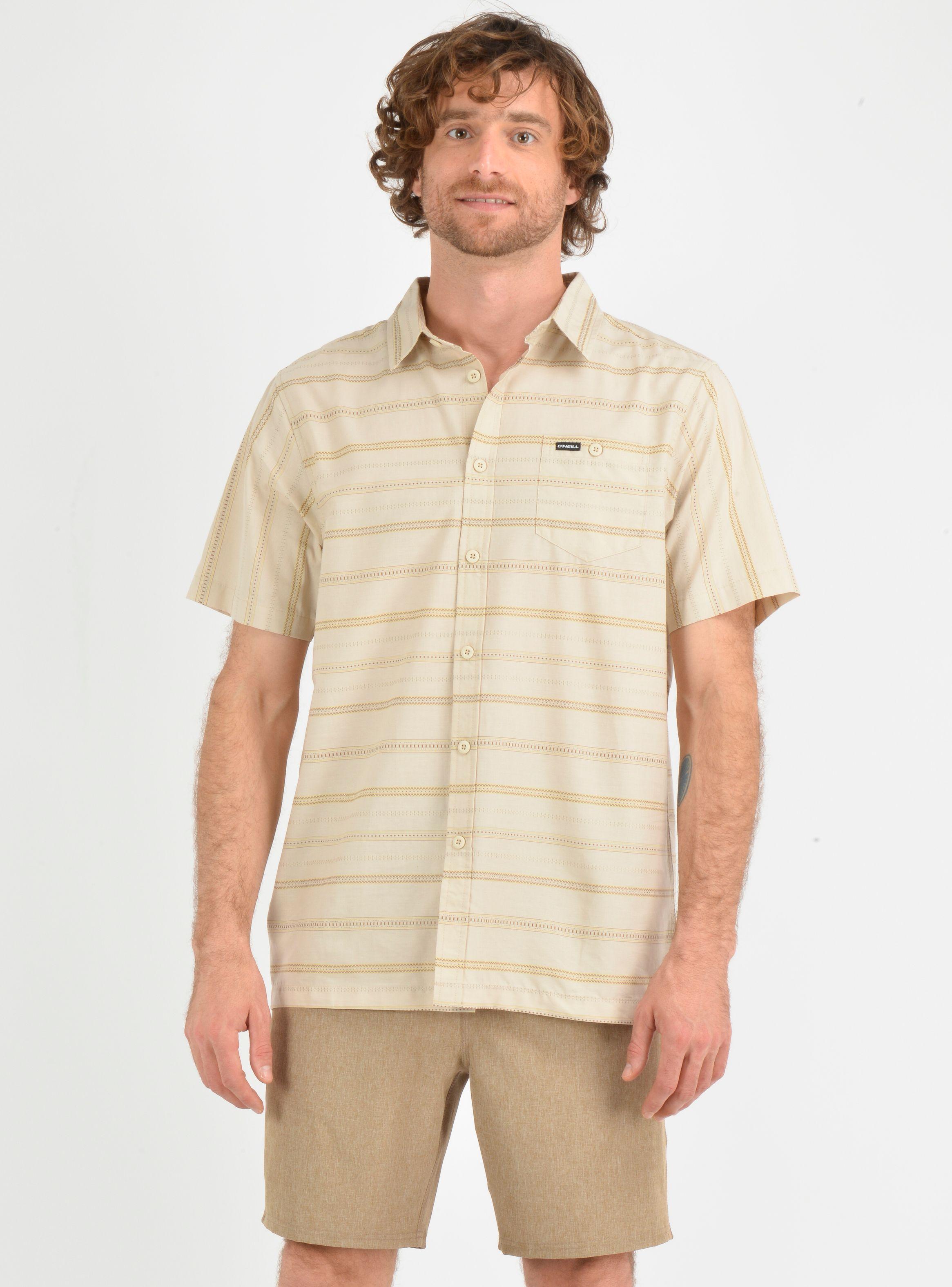 CAMISA MANGA CORTA SEAFARING STRIPÈ BEIGE-0