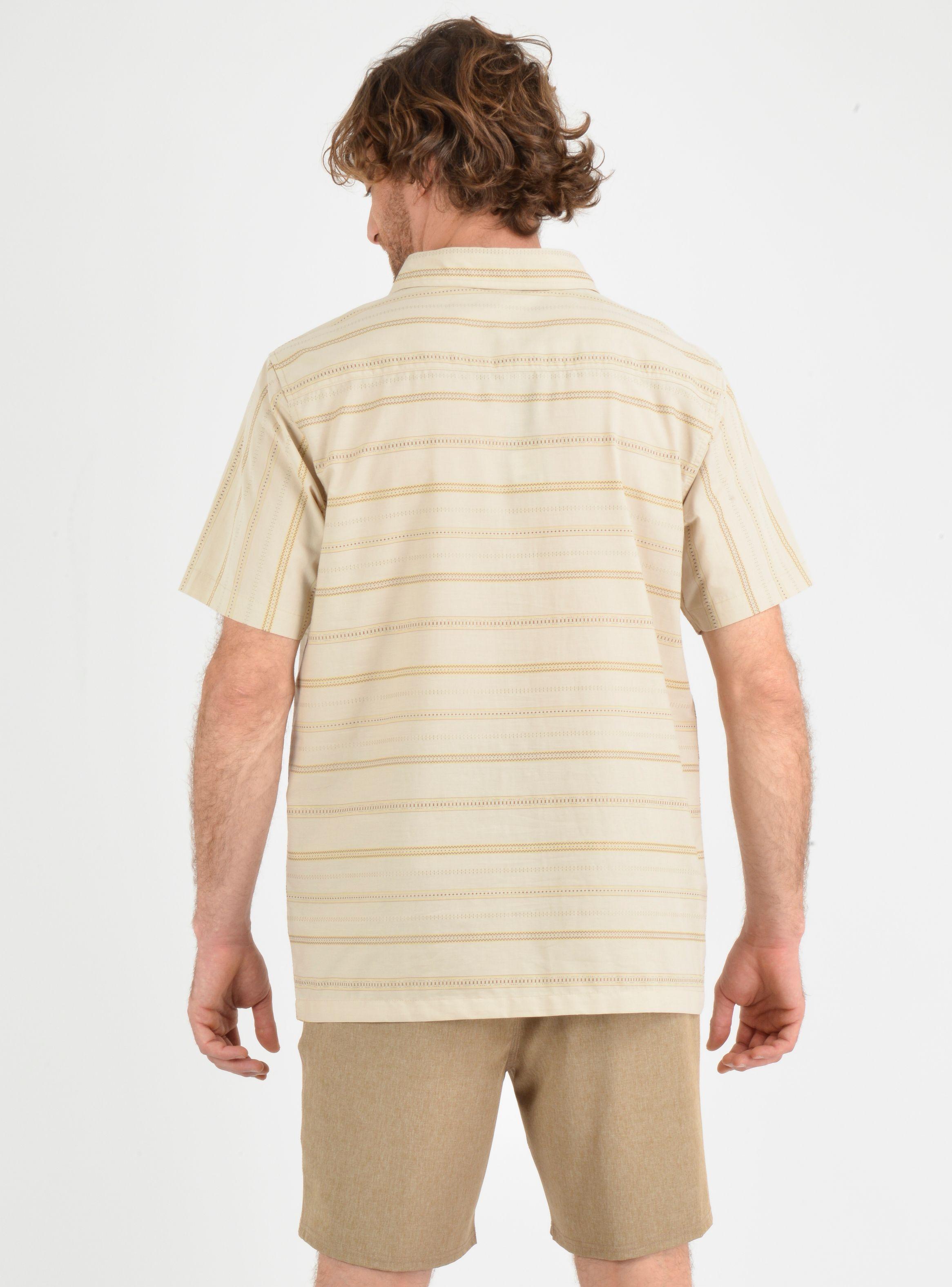 CAMISA MANGA CORTA SEAFARING STRIPÈ BEIGE-1
