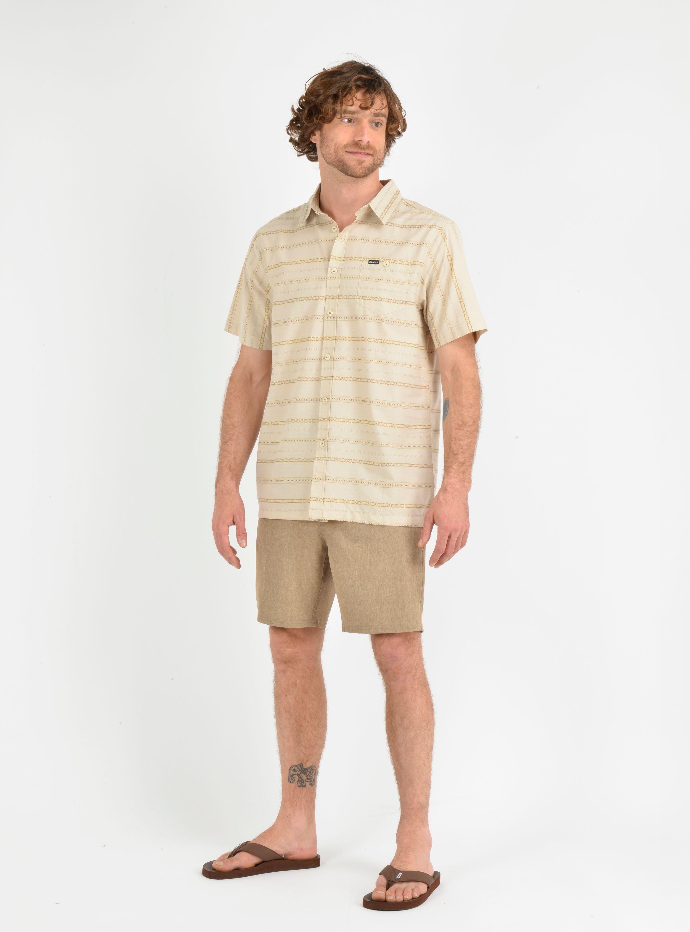CAMISA MANGA CORTA SEAFARING STRIPÈ BEIGE-2