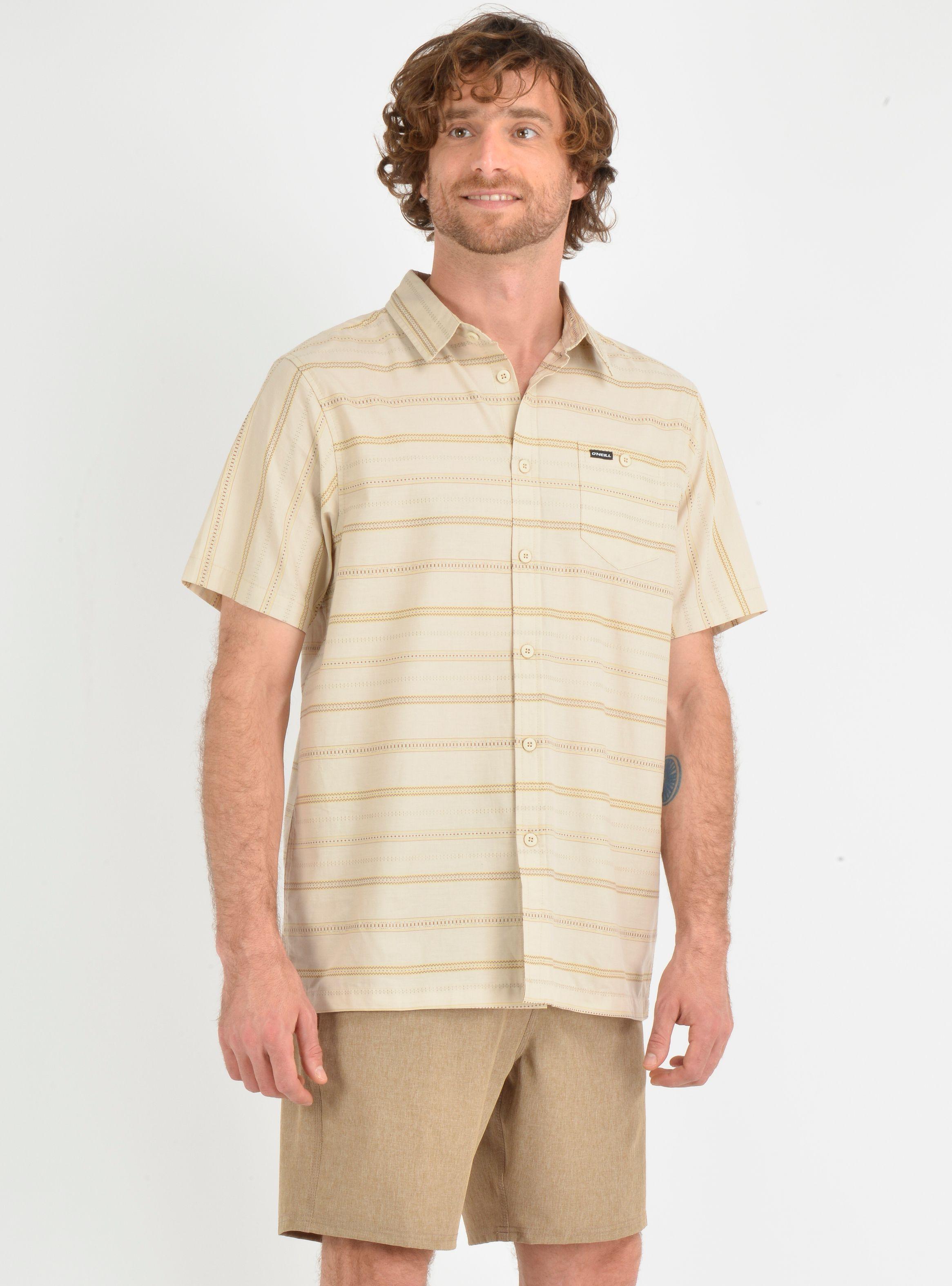 CAMISA MANGA CORTA SEAFARING STRIPÈ BEIGE-3