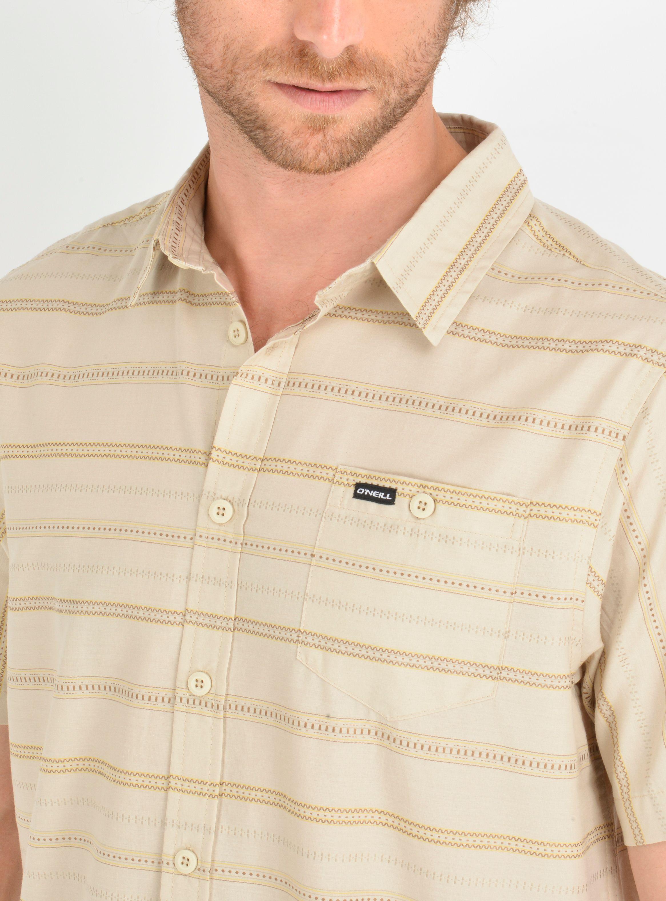 CAMISA MANGA CORTA SEAFARING STRIPÈ BEIGE-4