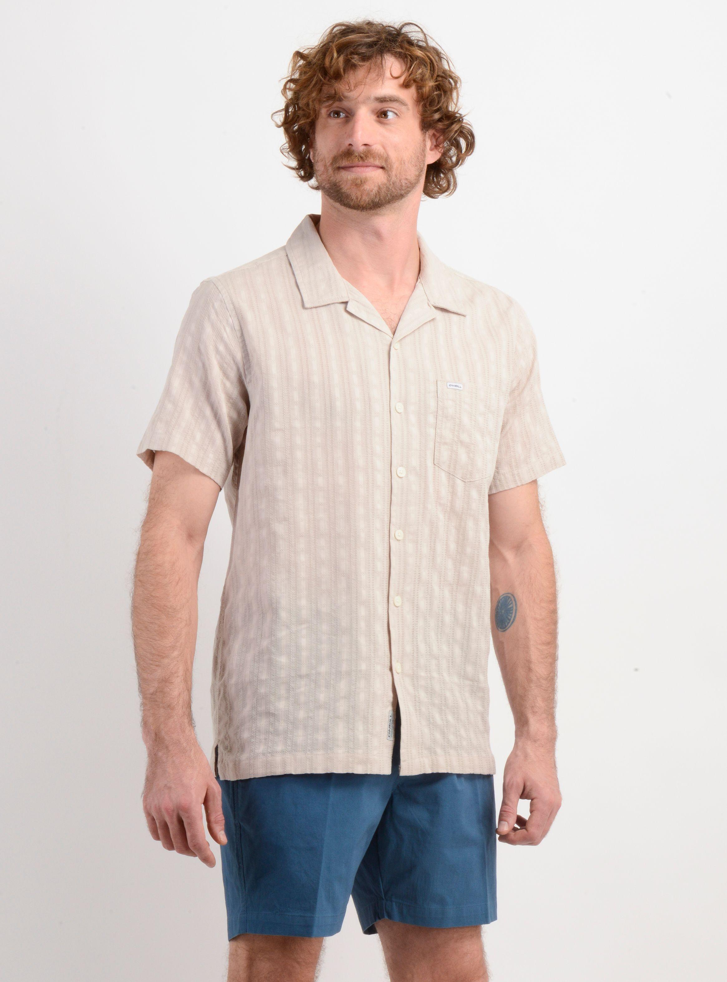 CAMISA MANGA CORTA POLARIZE BEIGE-3