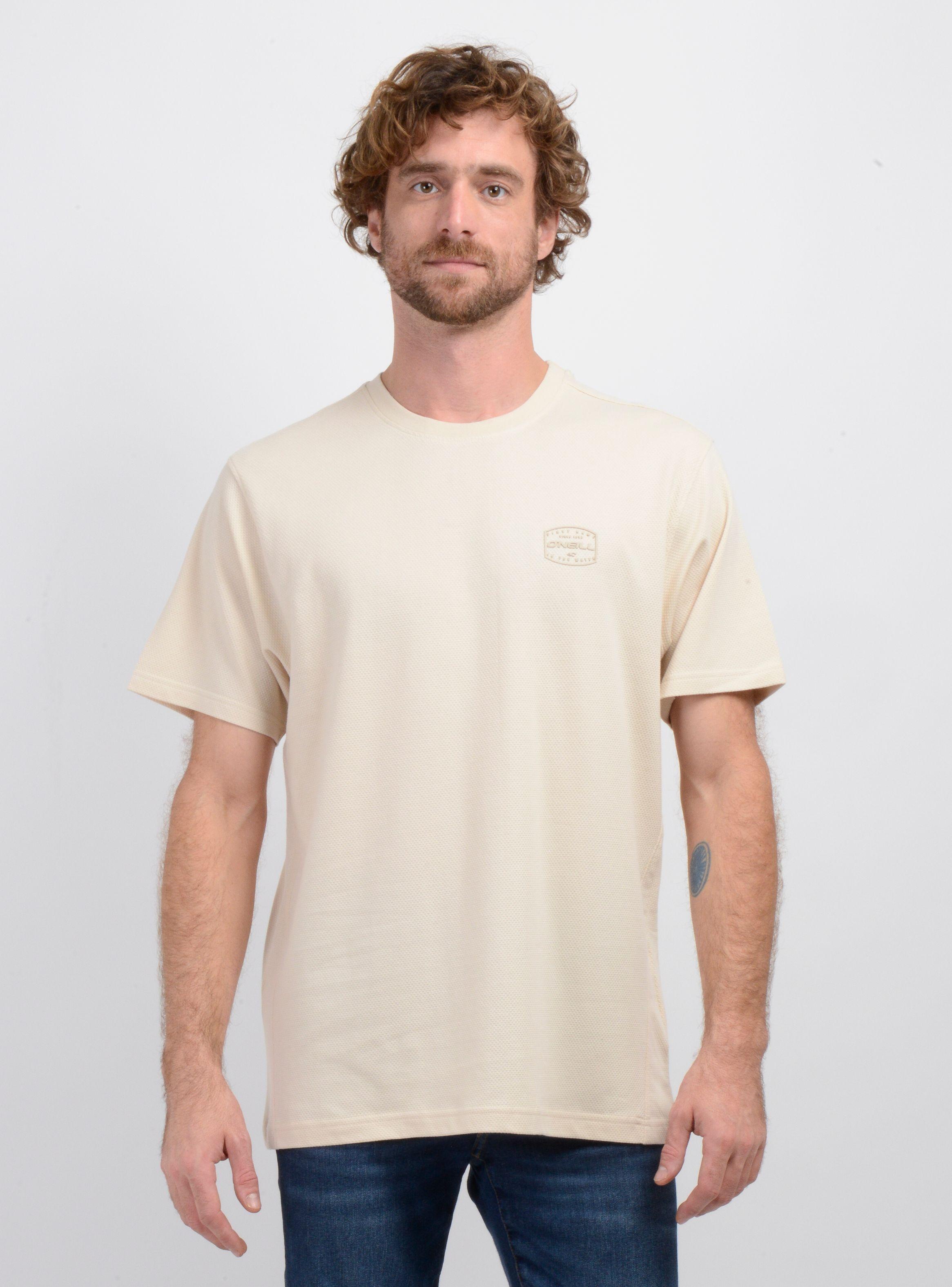 POLERA MANGA CORTA STAMPED BEIGE CLARO-0