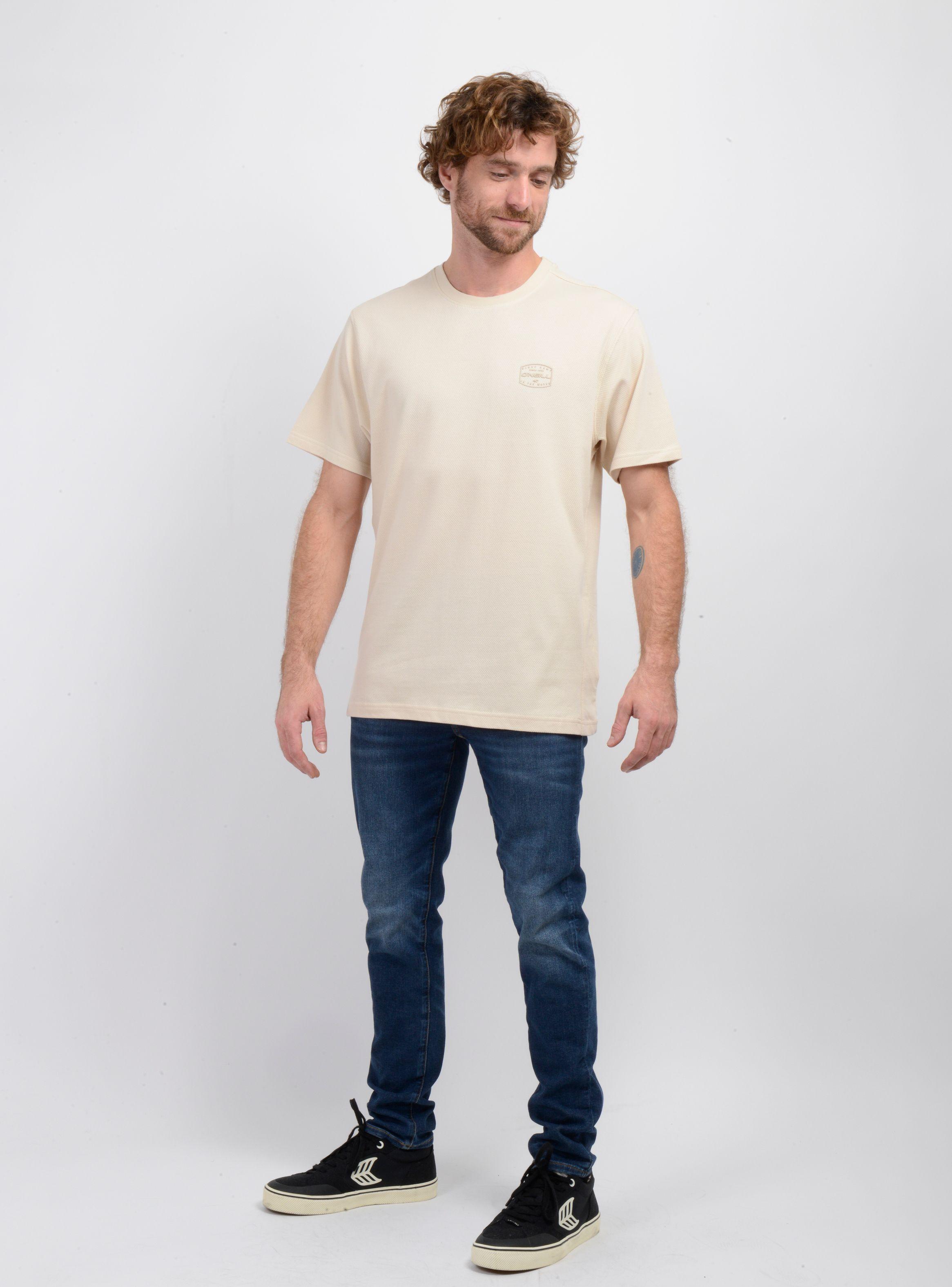 POLERA MANGA CORTA STAMPED BEIGE CLARO-2