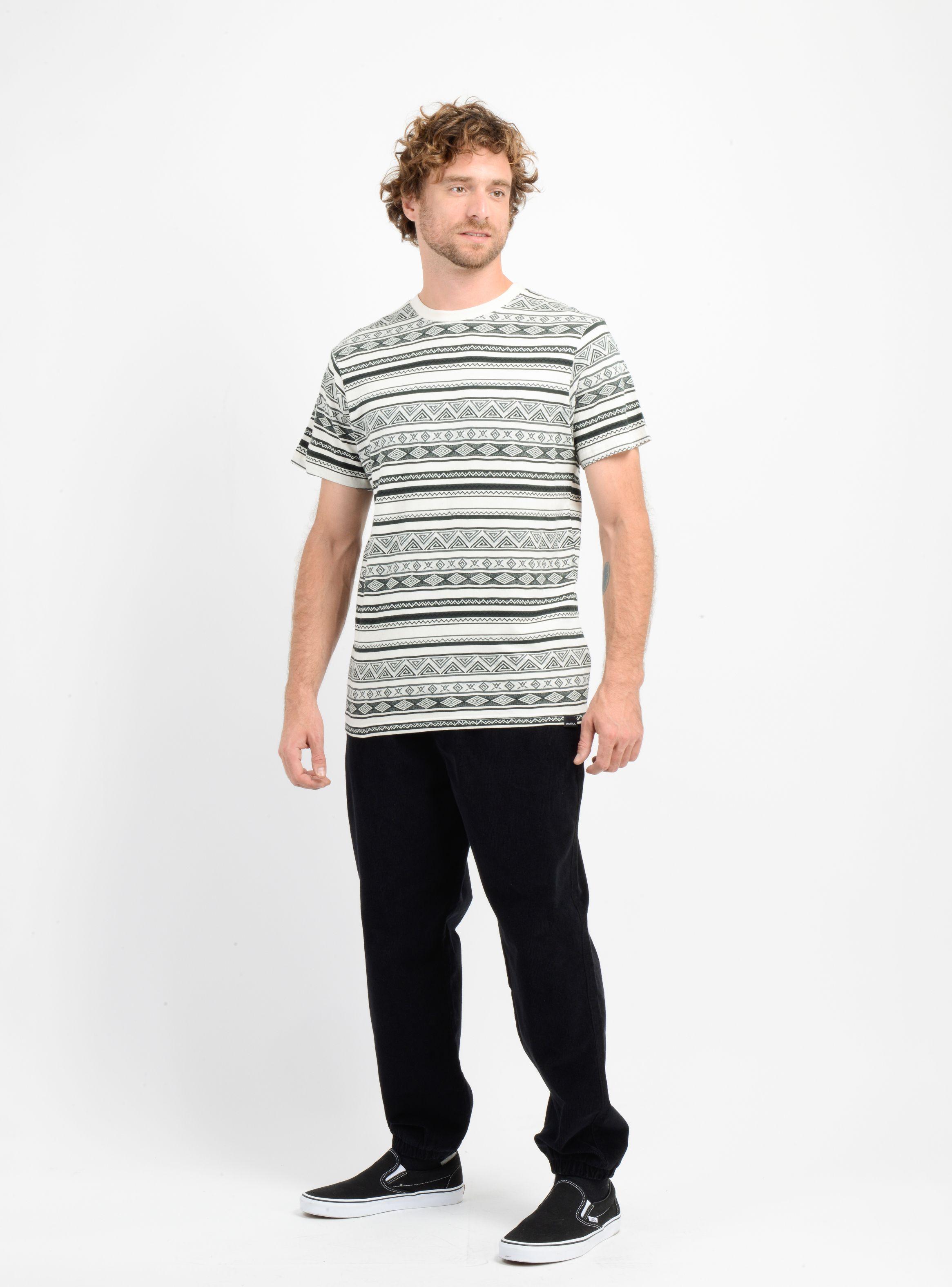 POLERA MANGA CORTA IKAT JACQUARD BEIGE CLARO-2