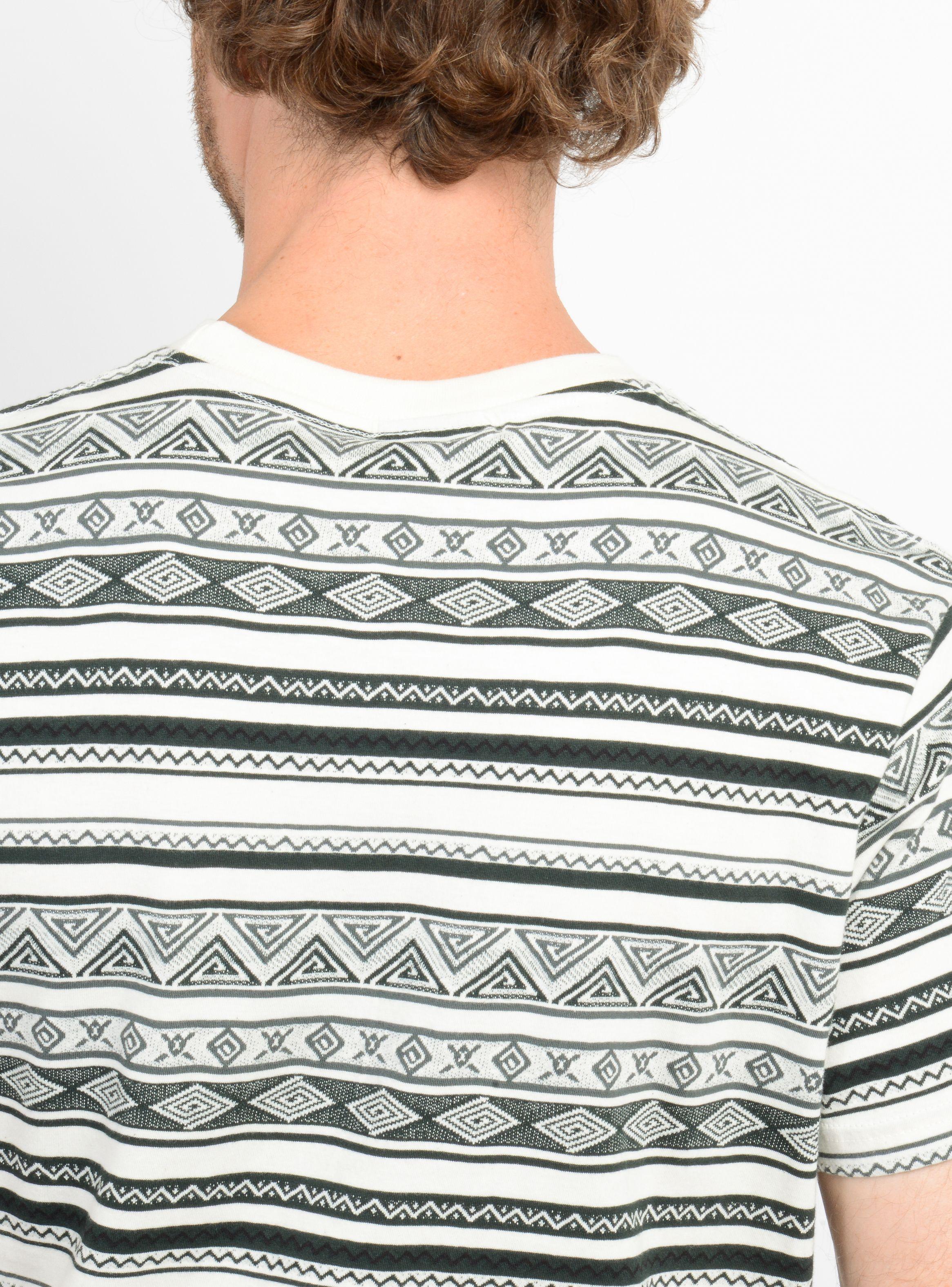 POLERA MANGA CORTA IKAT JACQUARD BEIGE CLARO-5