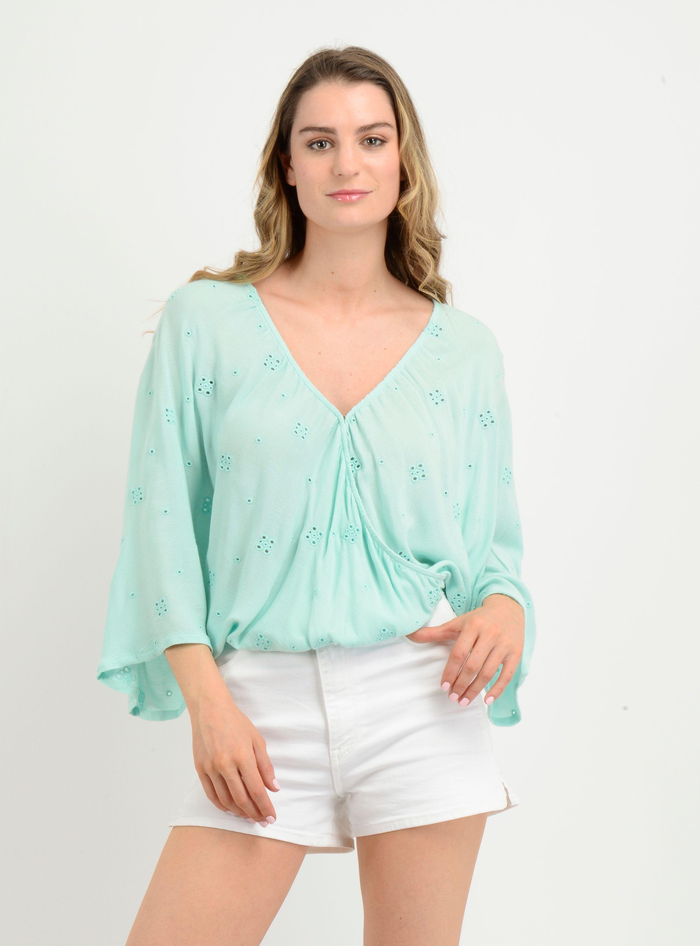 BLUSA MANGA CORTA SABANNA  VERDE CLARO / PASTEL-0