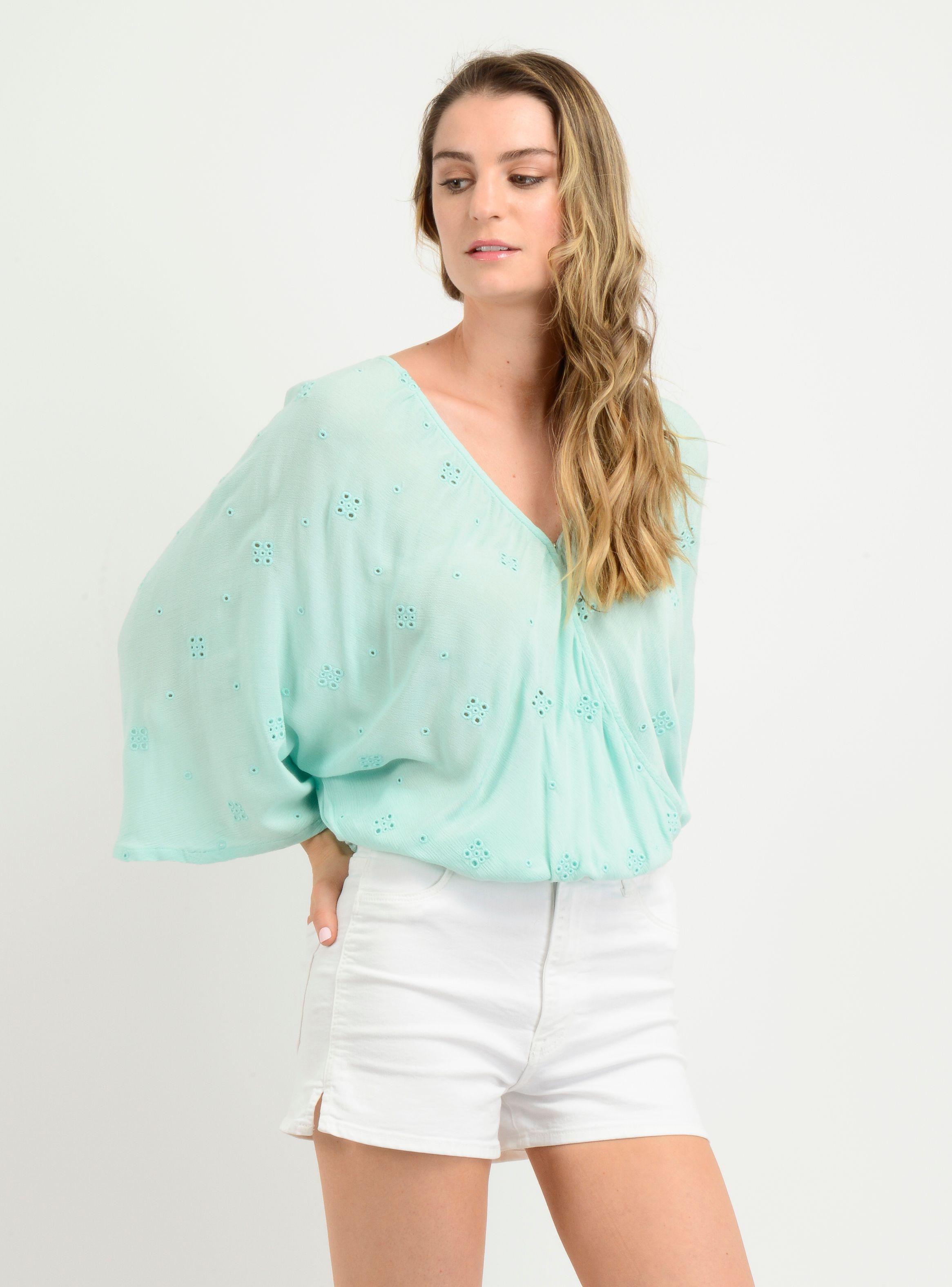 BLUSA MANGA CORTA SABANNA  VERDE CLARO / PASTEL-3