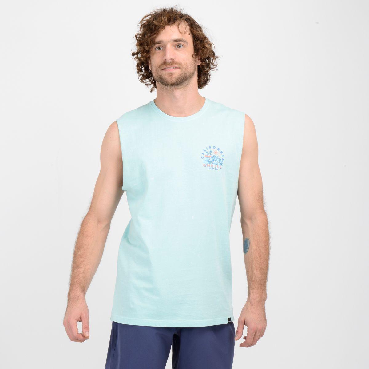 POLERA SIN MANGAS HAWAI  AZUL-1