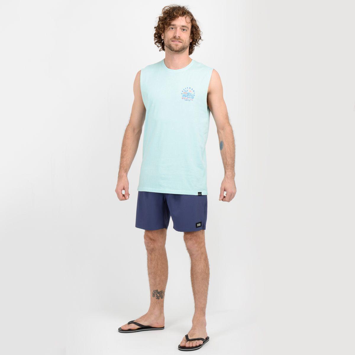 POLERA SIN MANGAS HAWAI  AZUL-3