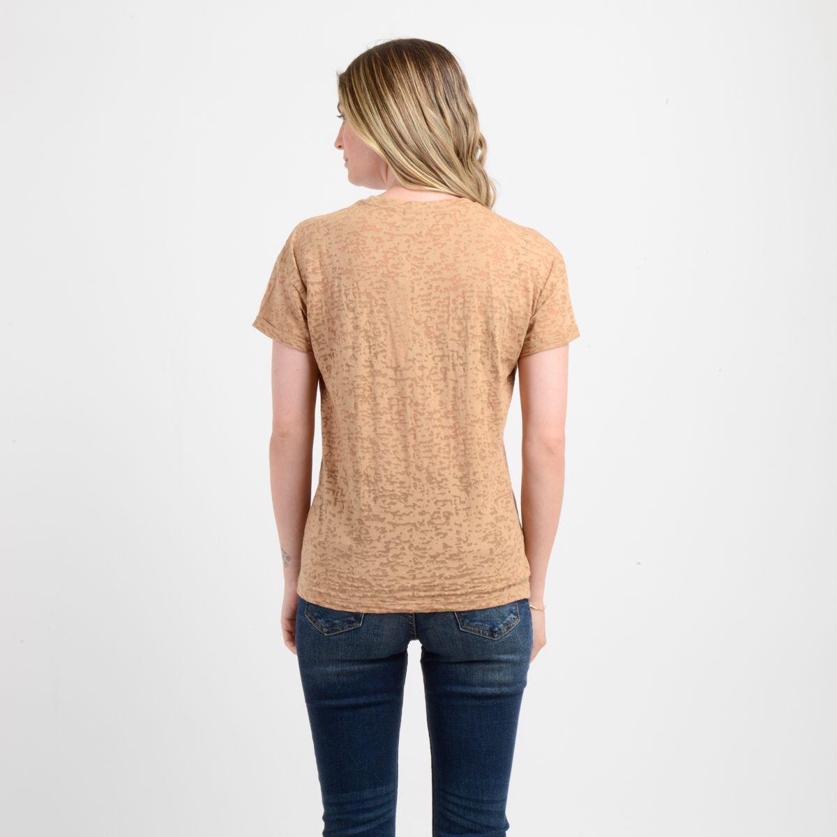 POLERA MANGA CORTA DITSY  CAFÉ CLARO-1