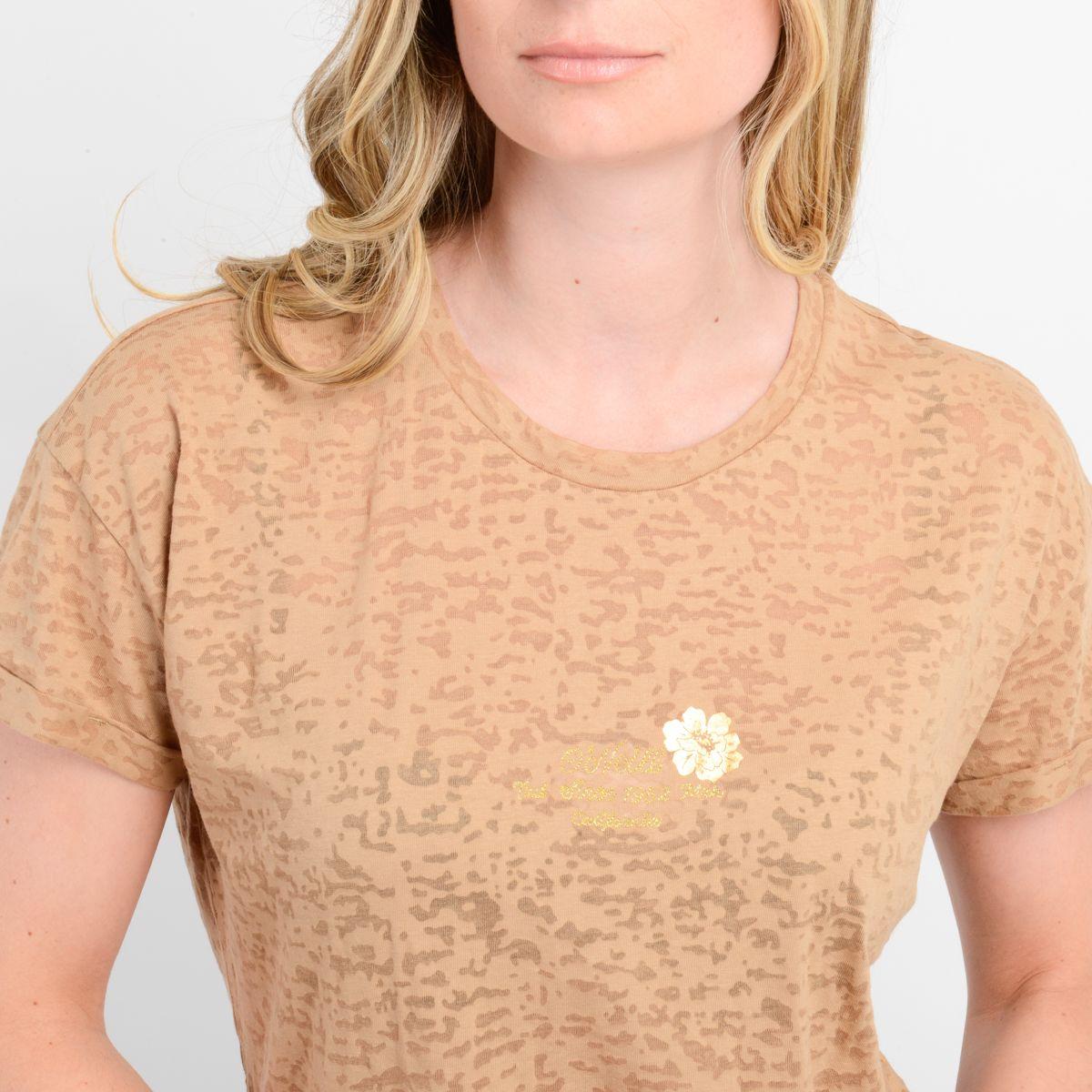 POLERA MANGA CORTA DITSY  CAFÉ CLARO-4