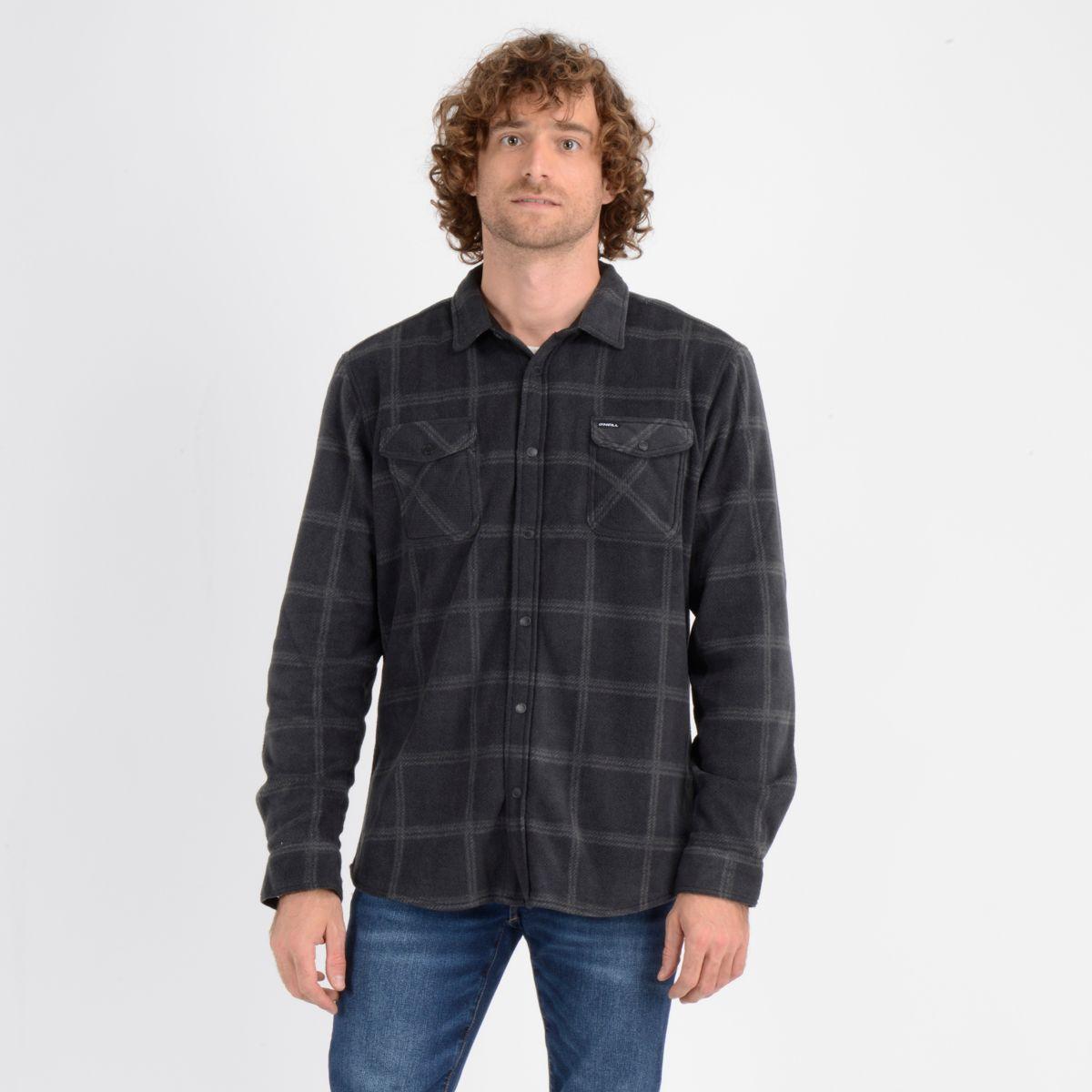 CAMISA MANGA LARGA GLACIER FLEECE GRIS OSCURO-0