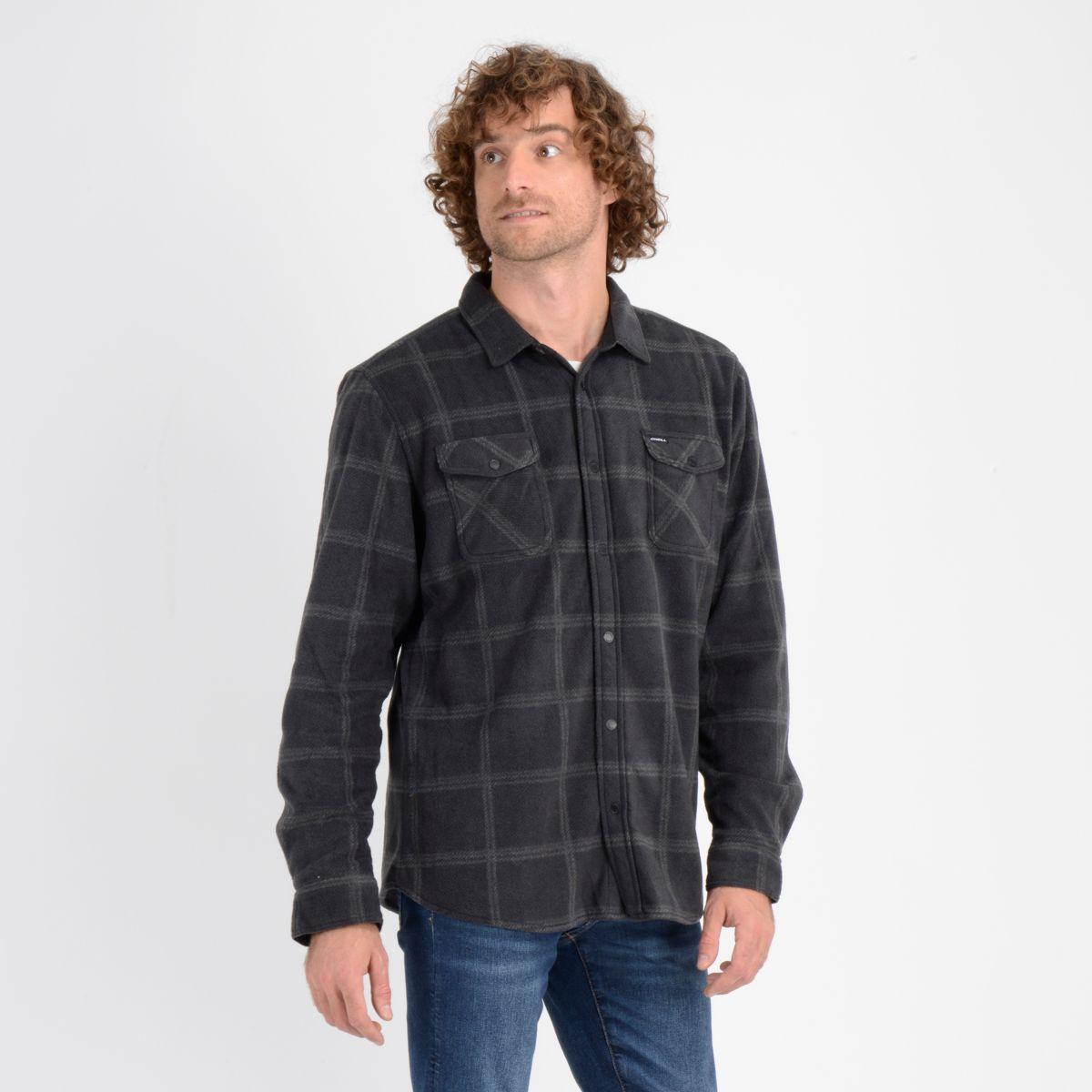 CAMISA MANGA LARGA GLACIER FLEECE GRIS OSCURO-2