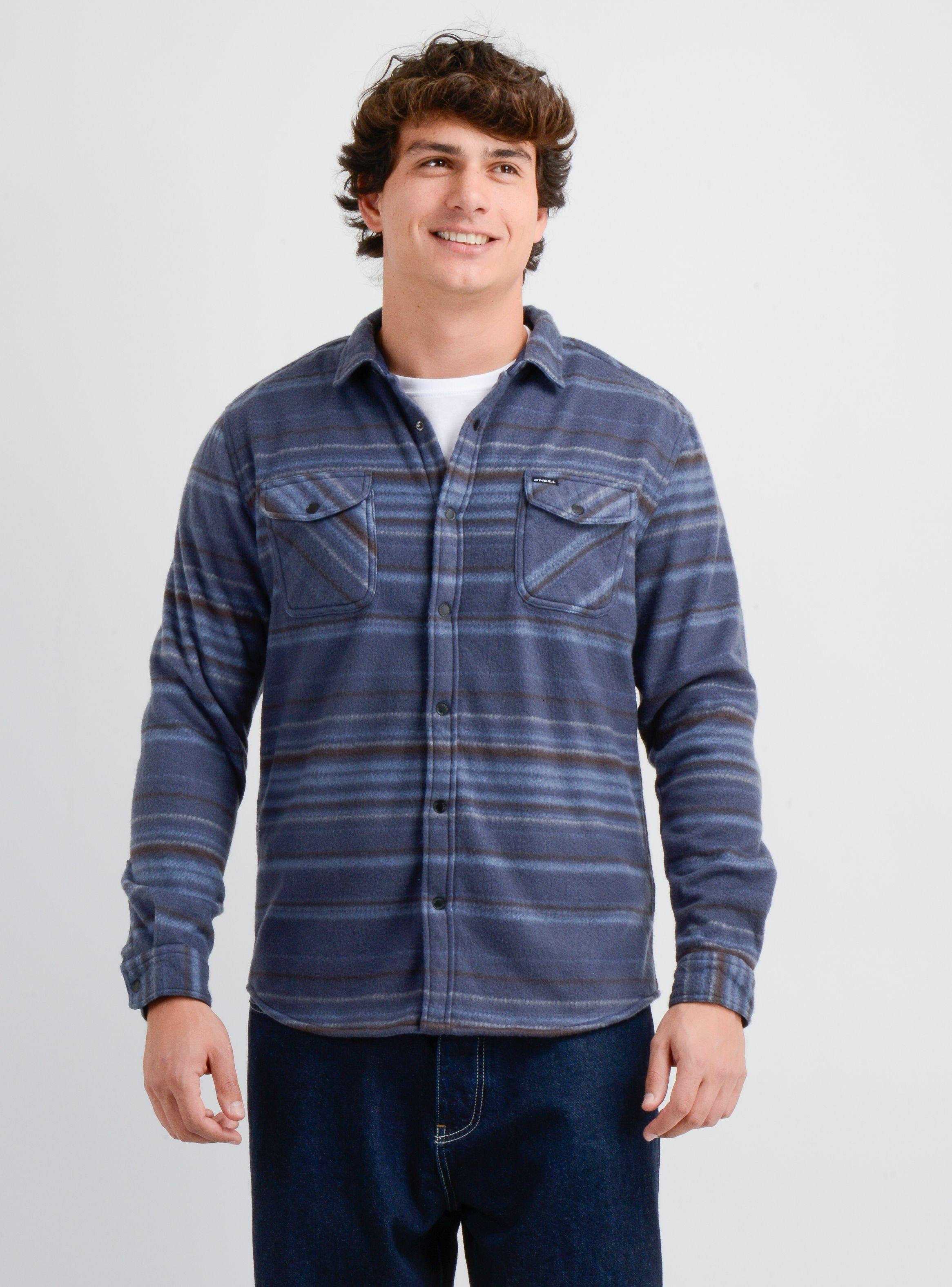 CAMISA POLAR MANGA LARGA GLACIER OVERSHIRT AZUL-0