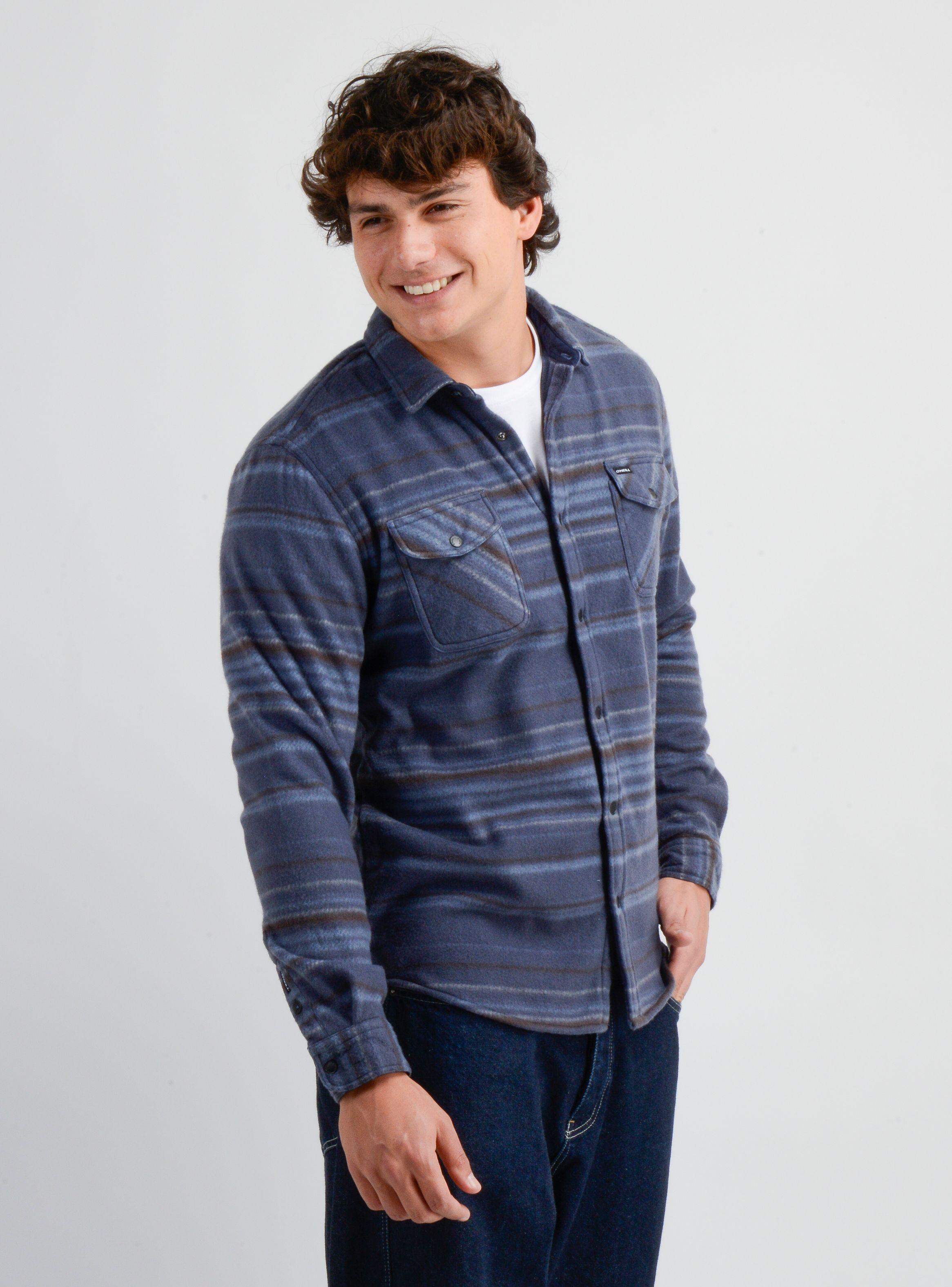 CAMISA POLAR MANGA LARGA GLACIER OVERSHIRT AZUL-3