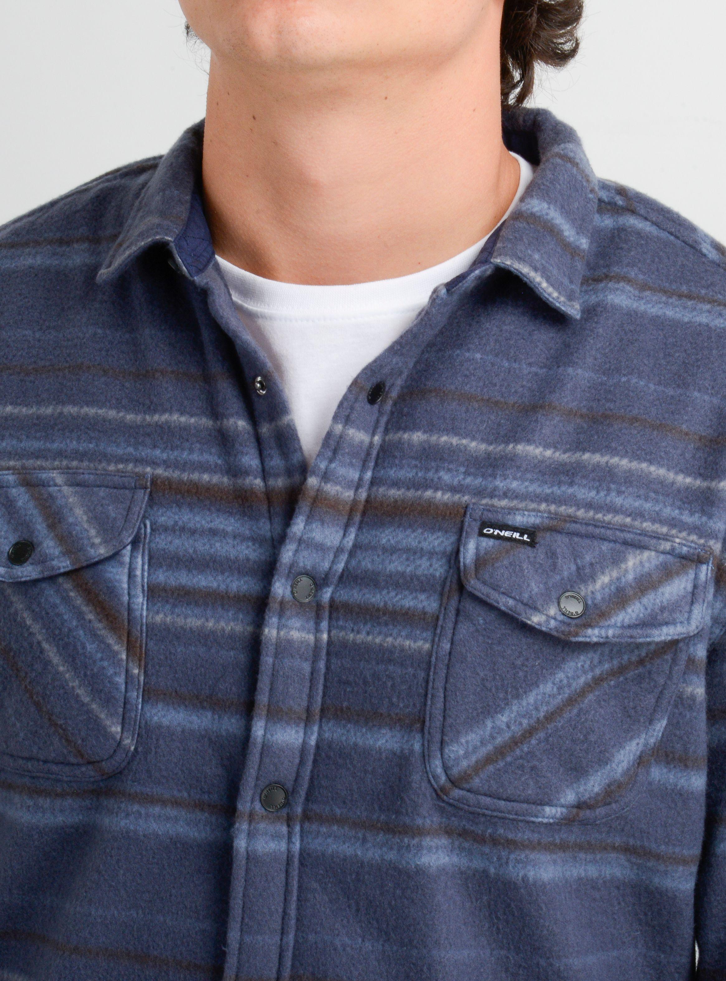 CAMISA POLAR MANGA LARGA GLACIER OVERSHIRT AZUL-4