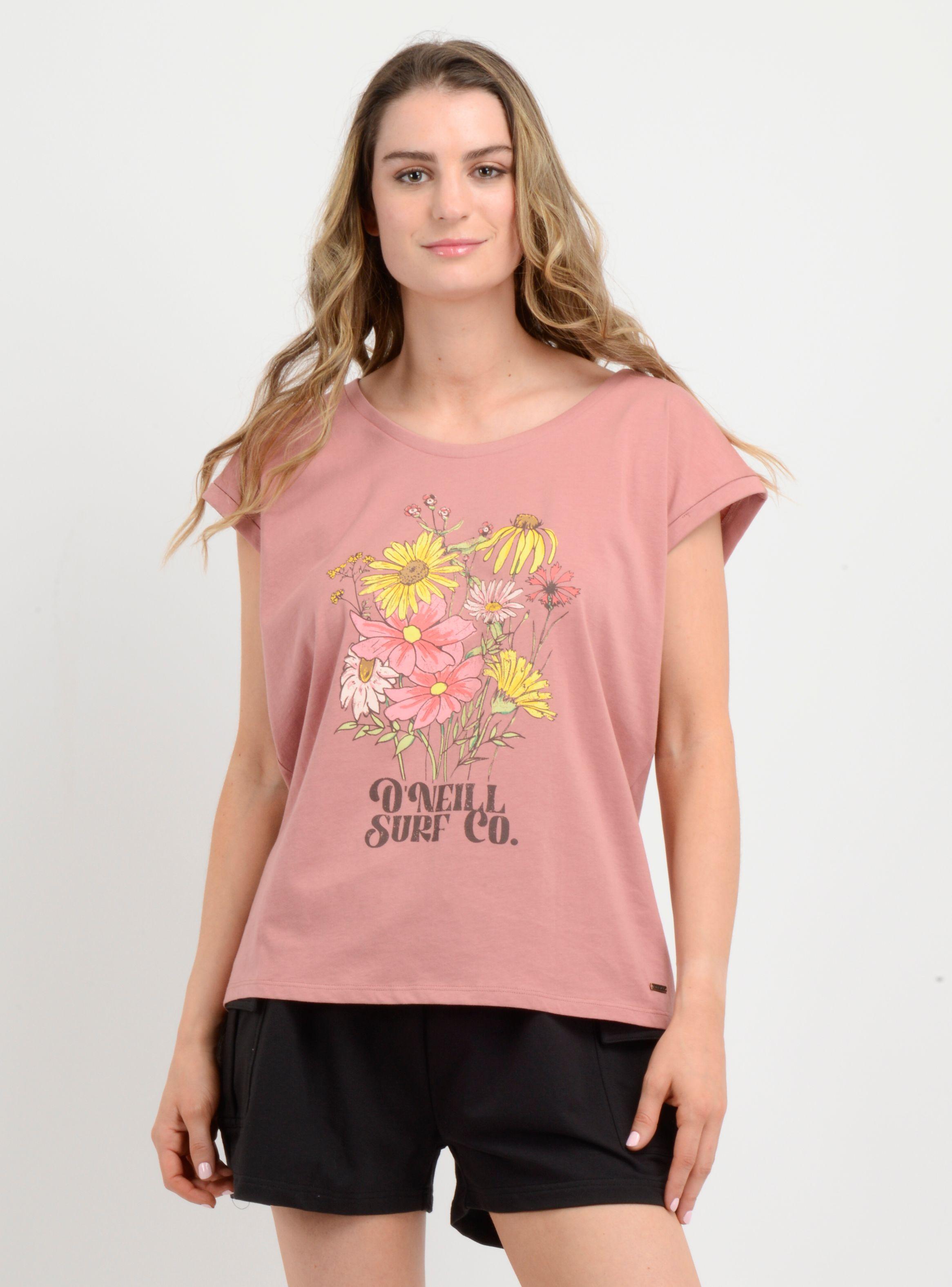 POLERA MANGA CORTA BOUQUET ROSADO OSCURO-0