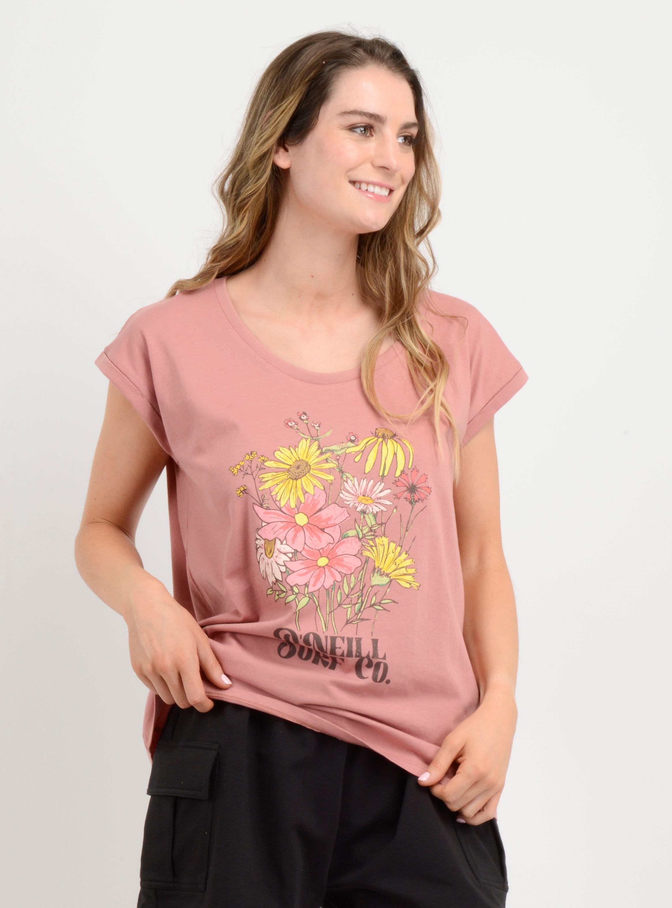 POLERA MANGA CORTA BOUQUET ROSADO OSCURO-3