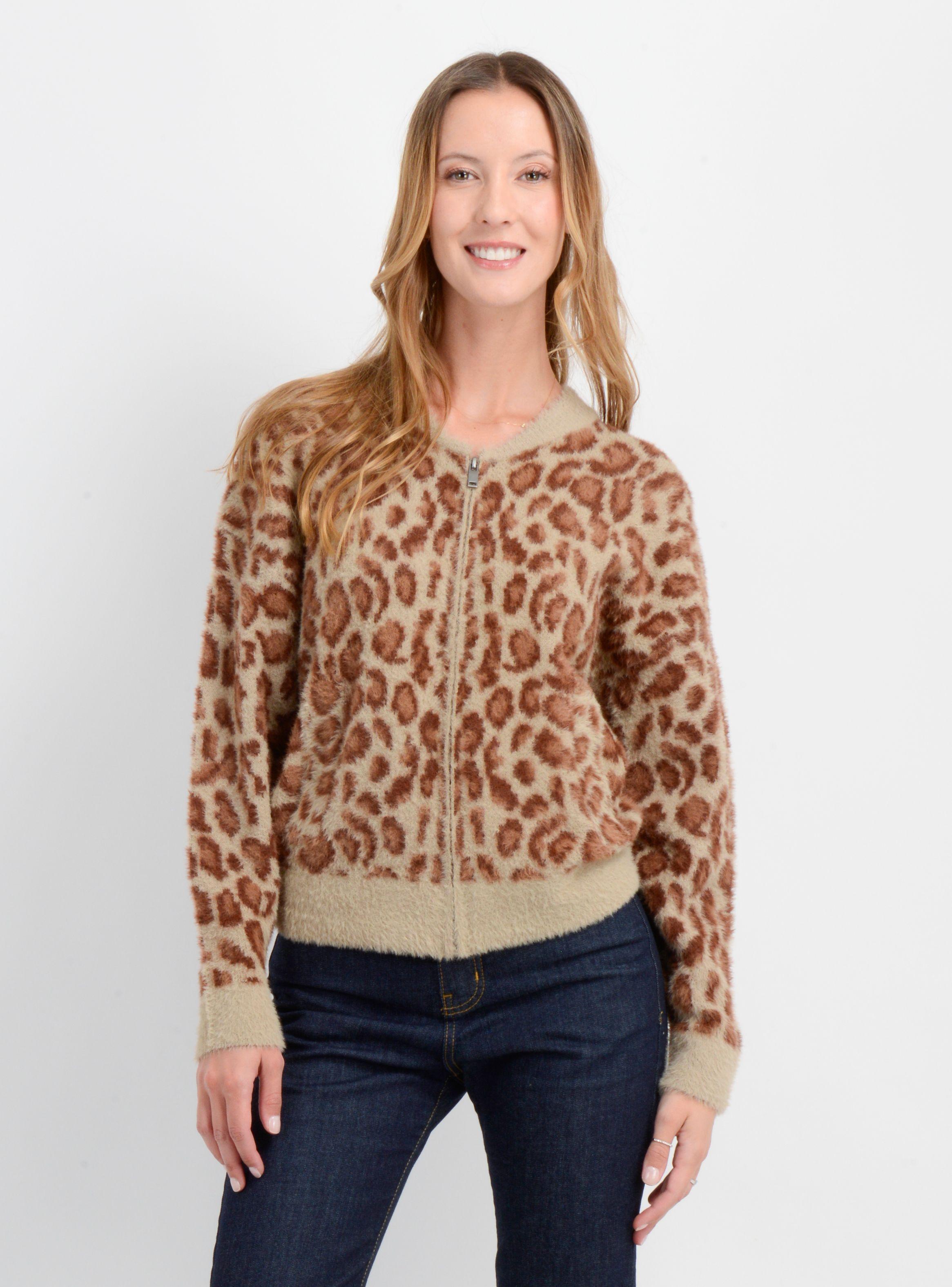 SWEATER CON CIERRE WILD CAFÉ CLARO-0
