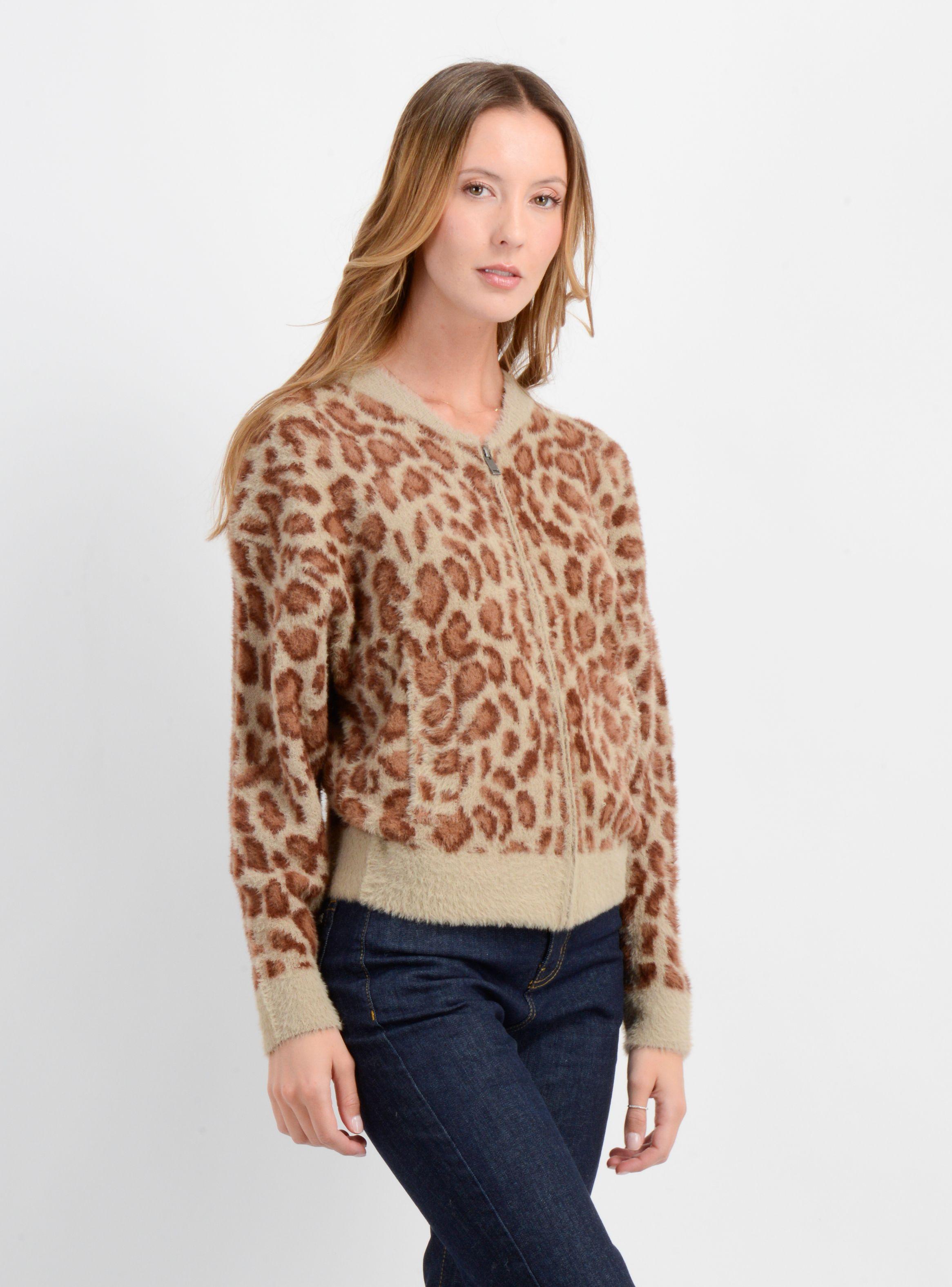 SWEATER CON CIERRE WILD CAFÉ CLARO-3