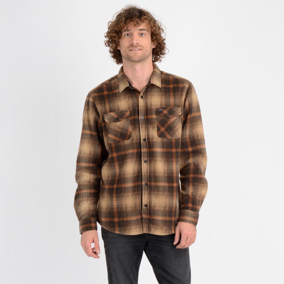 CAMISA MANGA LARGA HAGLER FLEECE CAFÉ CLARO-0