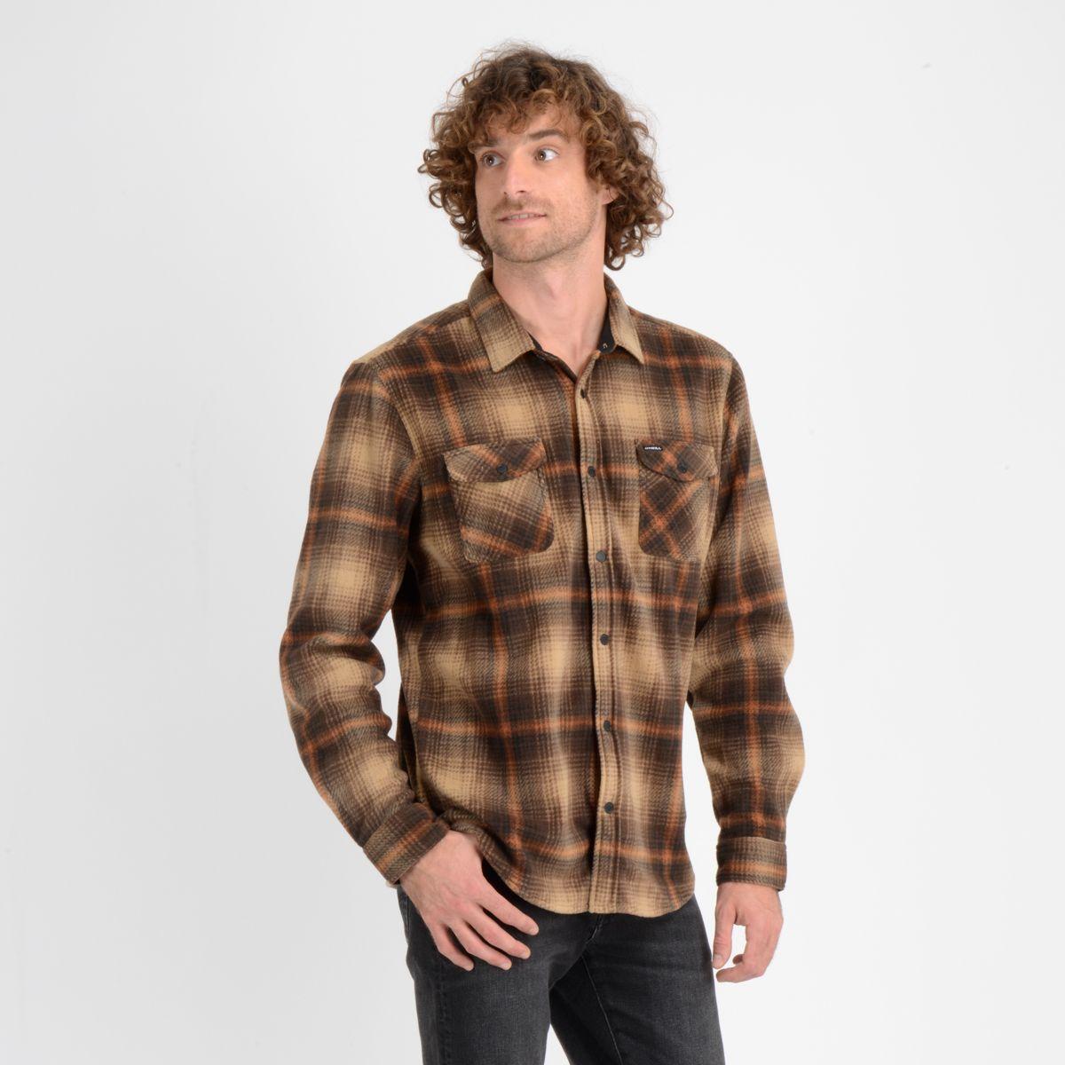 CAMISA MANGA LARGA HAGLER FLEECE CAFÉ CLARO-2