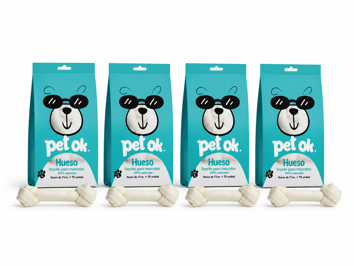 PACK Snack Huesito Blanco para Perro Grande - Pet OK  x  4 Unidades-0
