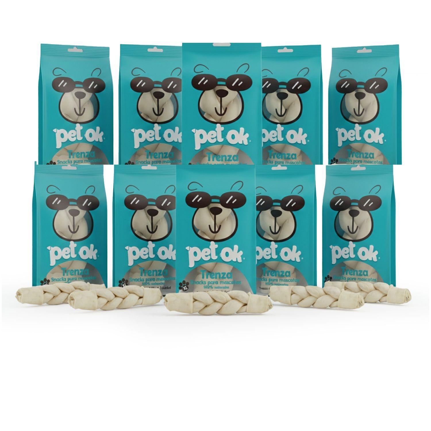 PACK Snack Huesito tipo Trenza para Perro Grande (L) - Pet OK  x 10 Unidades-0