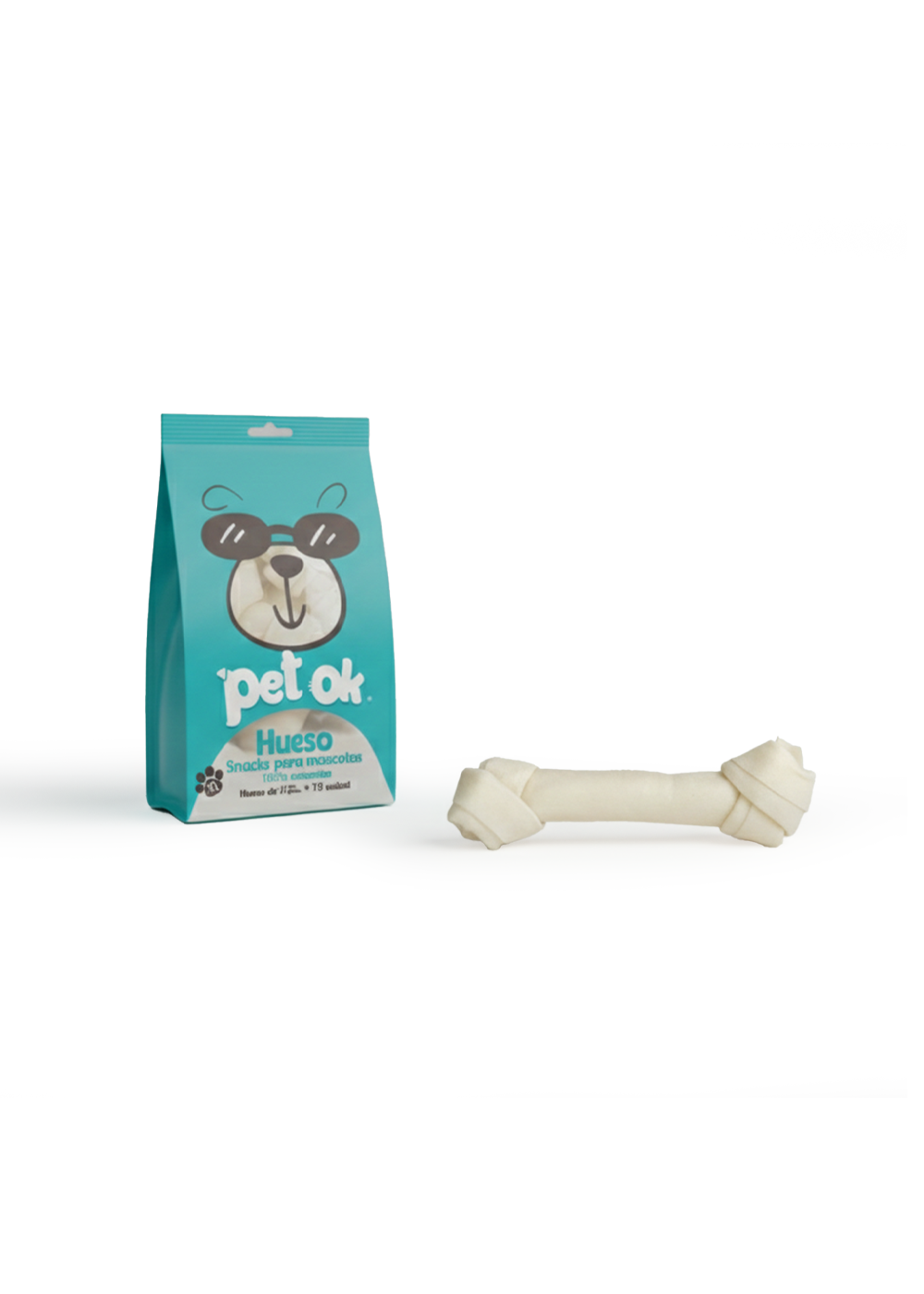 Snack Golosina Premio Huesito Blanco para Perro Grande (L) - Pet OK  x 1 Unidad-0