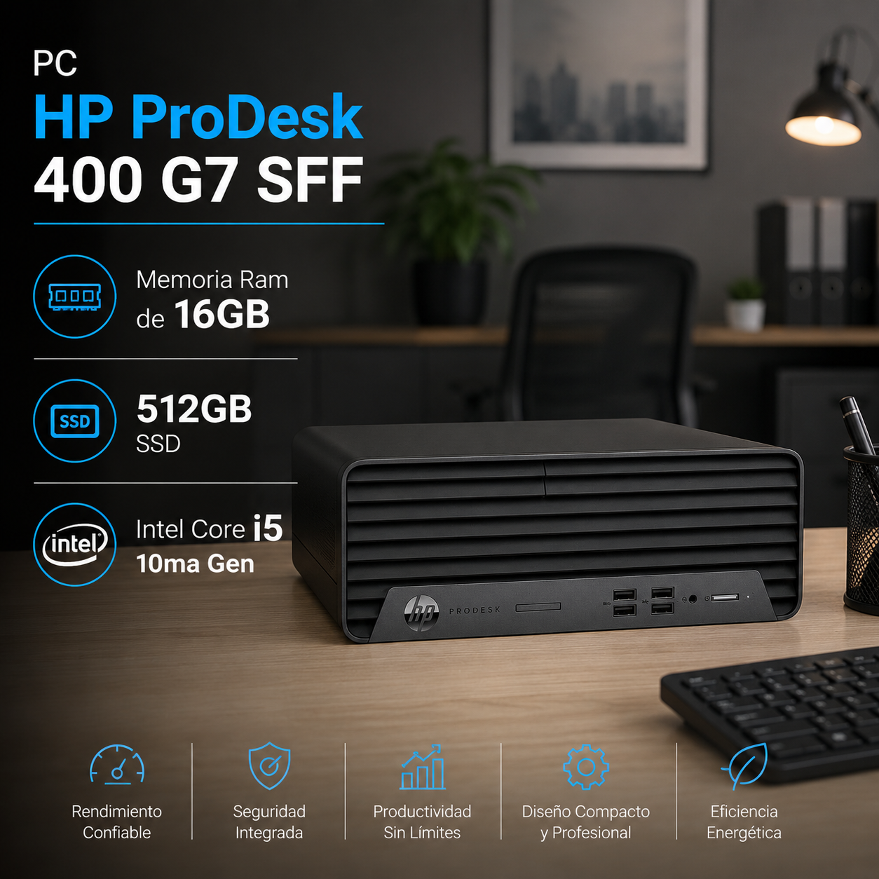 PC HP ProDesk 400 G7 SFF Core i5 10ma Gen 16GB Ram 512GB SSD REACONDICIONADO-3