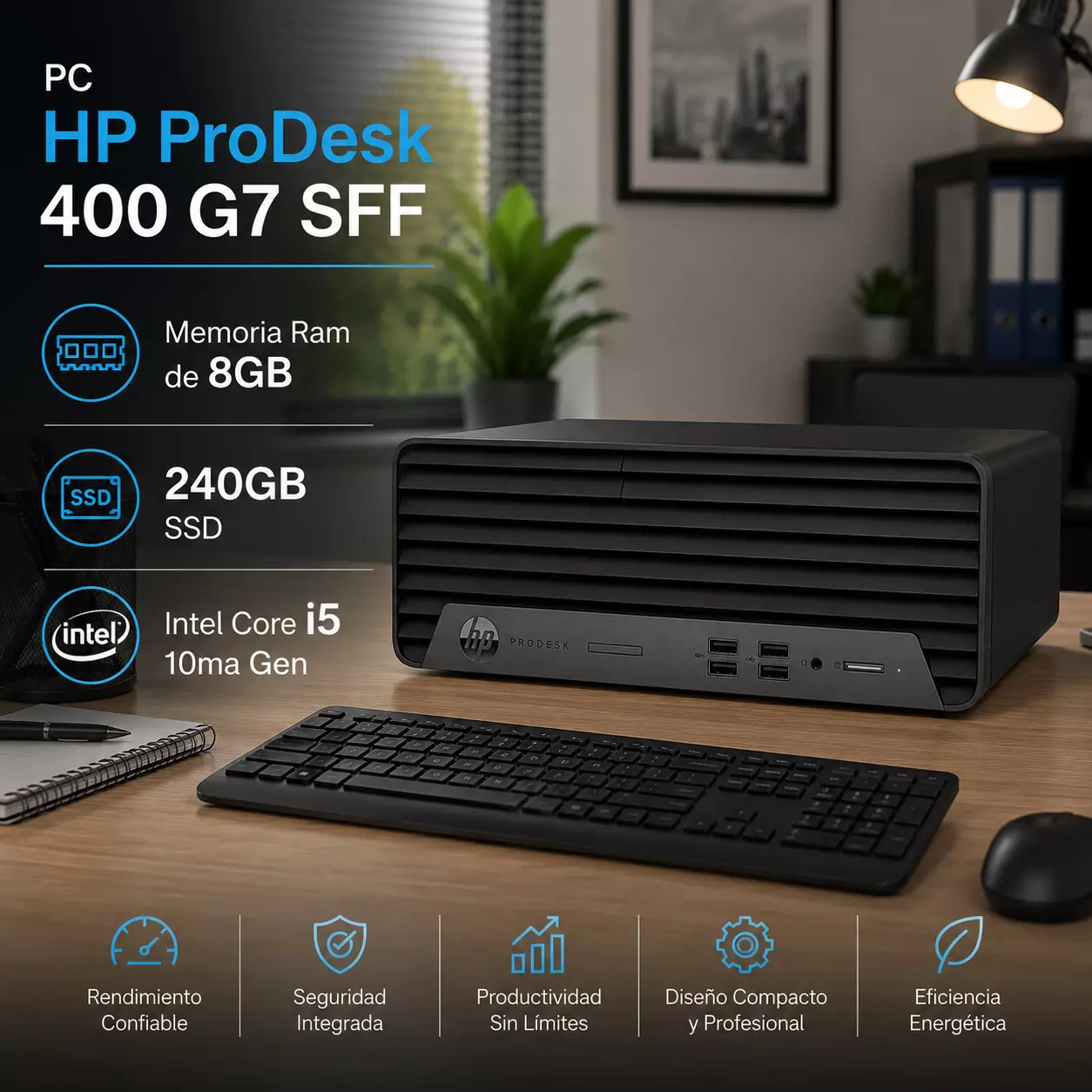 PC HP ProDesk 400 G7 SFF Core i5 10ma Gen 8GB Ram 240GB SSD REACONDICIONADO-3