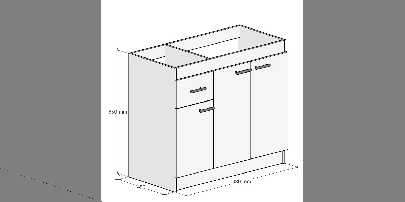 MUEBLE LAVAPLATO 3 PTAS 1CAJON IZQUIERDO ARMADO-2