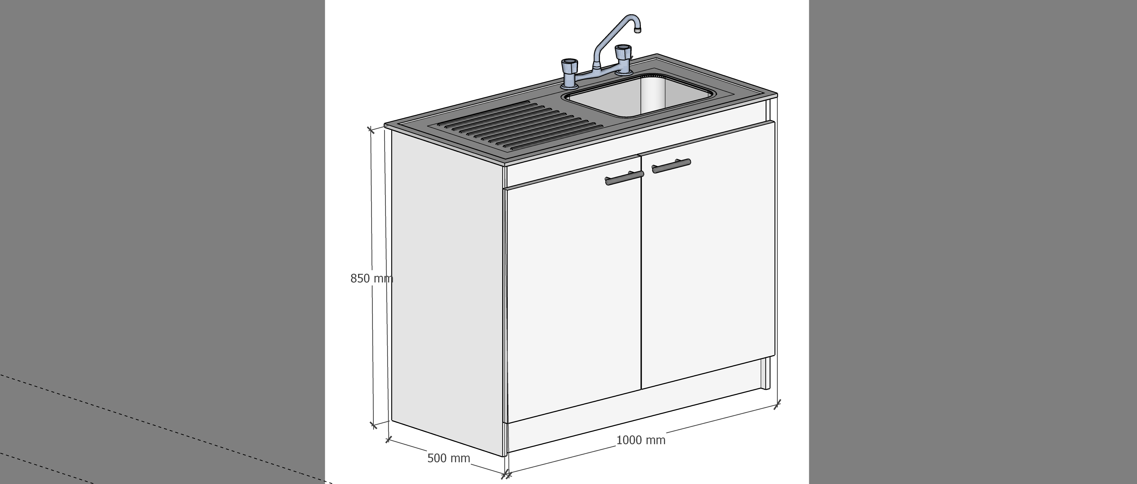 MUEBLE LAVAPLATO 2 PUERTAS IZQUIERDO ARMADO LISTO-2