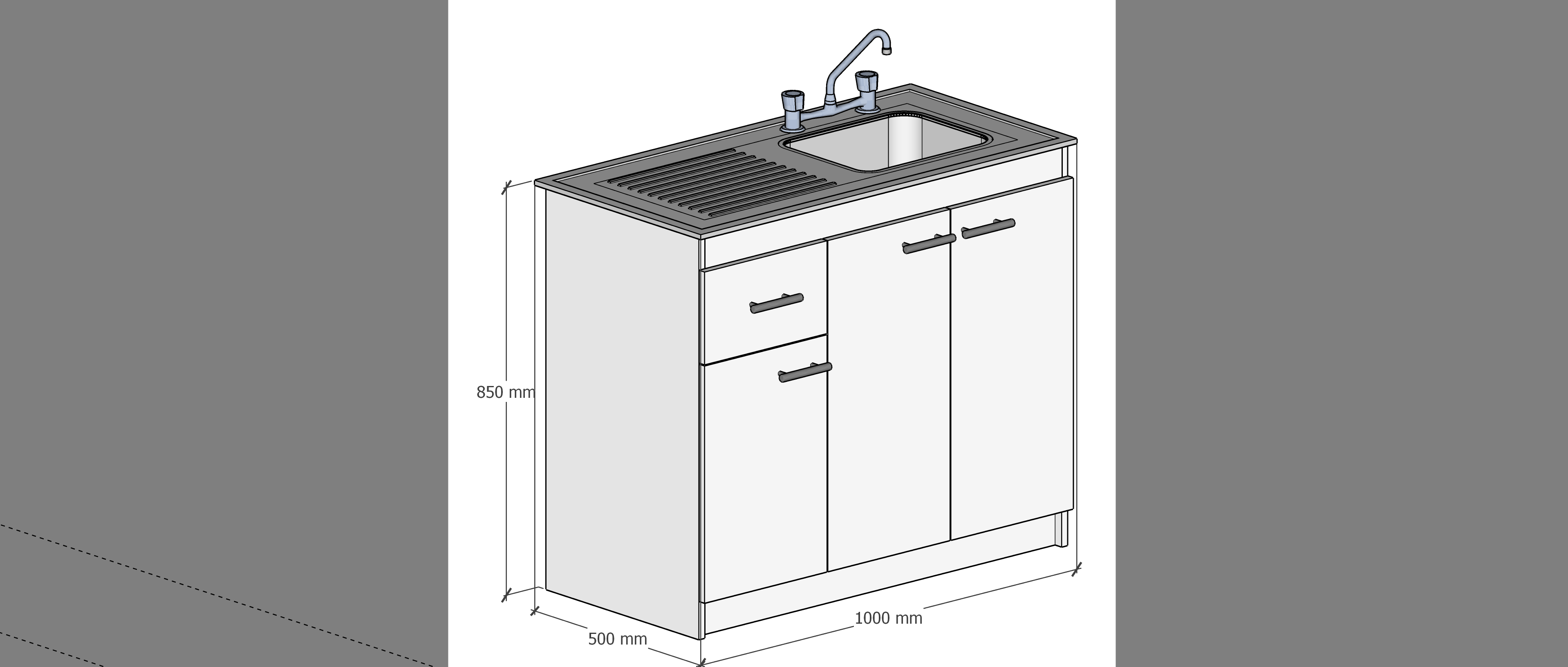 MUEBLE LAVAPLATO 3 PTAS 1CAJON IZQUIERDO ARMADO BLANCO LISTO-2