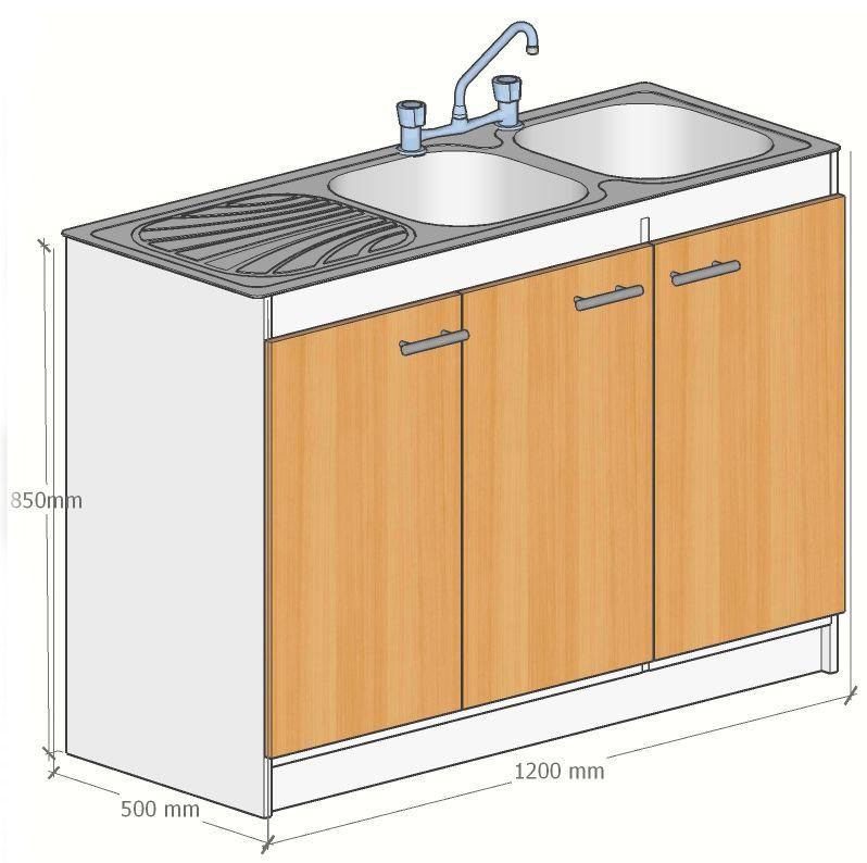 MUEBLE LAVAPLATO 3 PUERTAS IZQUIERDO ARMADO CAFÉ-2