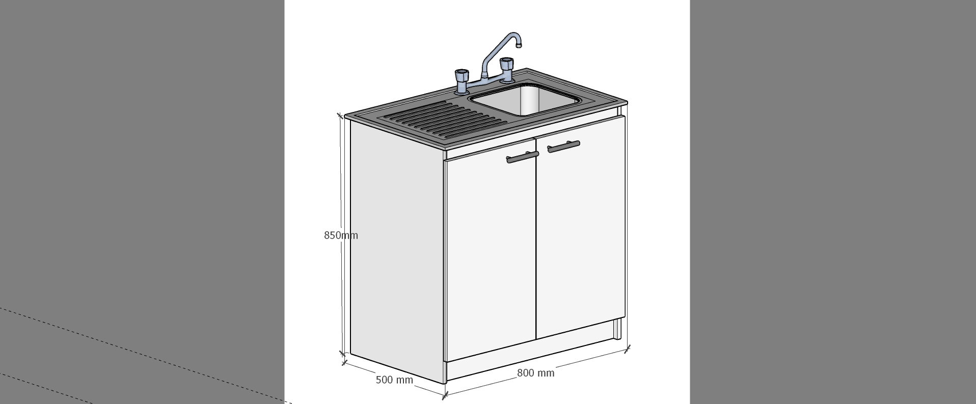 MUEBLE LAVAPLATOS 2 PUERTAS IZQUIERDO ARMADO LISTO BLANCO-2