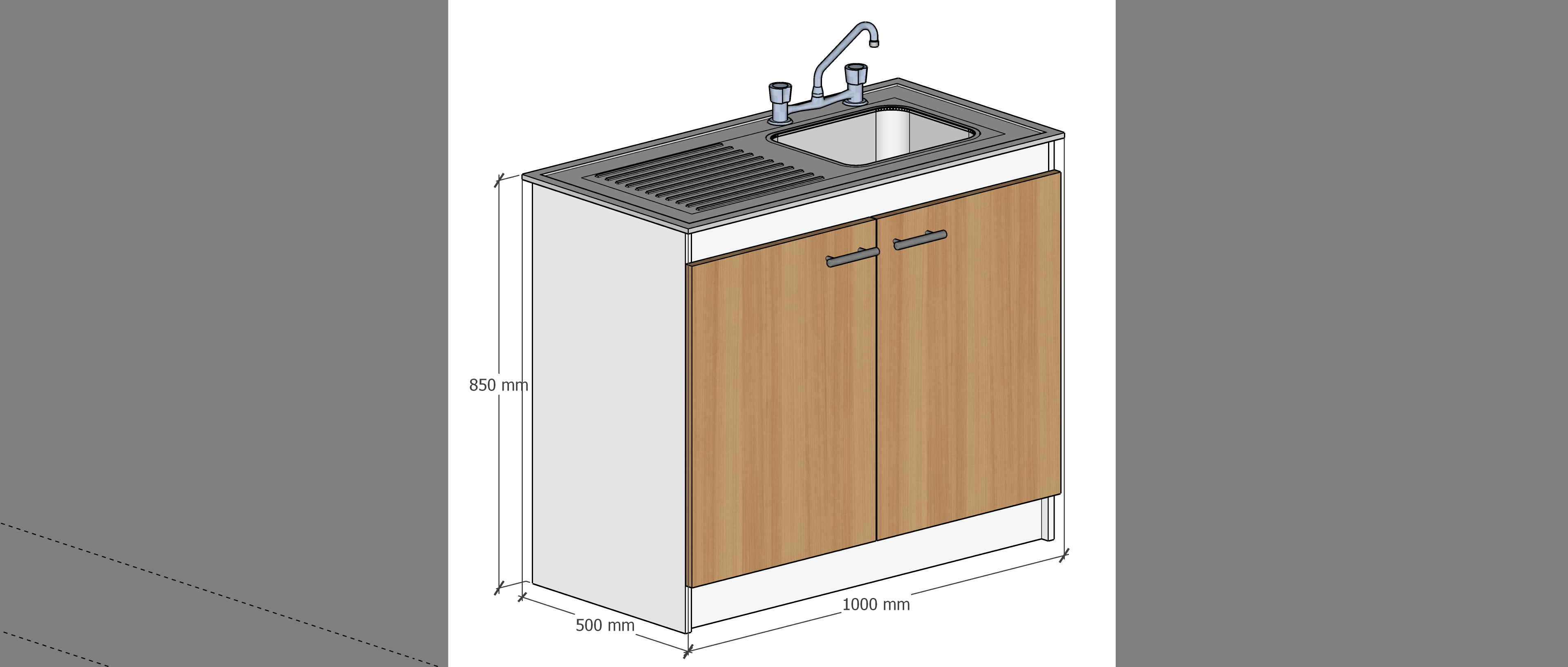 MUEBLE LAVAPLATO 2PUERTAS IZQUIERDO CAFÉ ARMADO-2