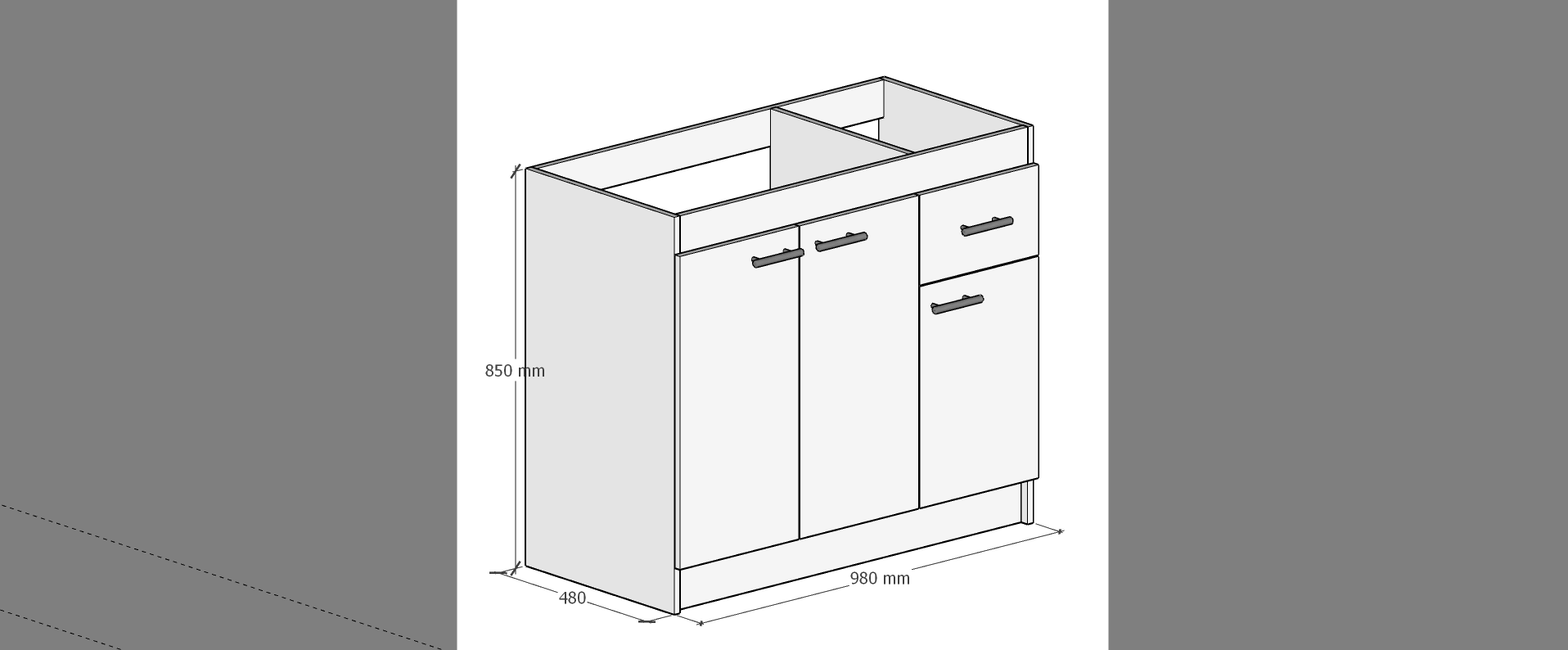 MUEBLE LAVAPLATO 3 PTAS 1 CAJON DERECHO ARMADO LISTO-2