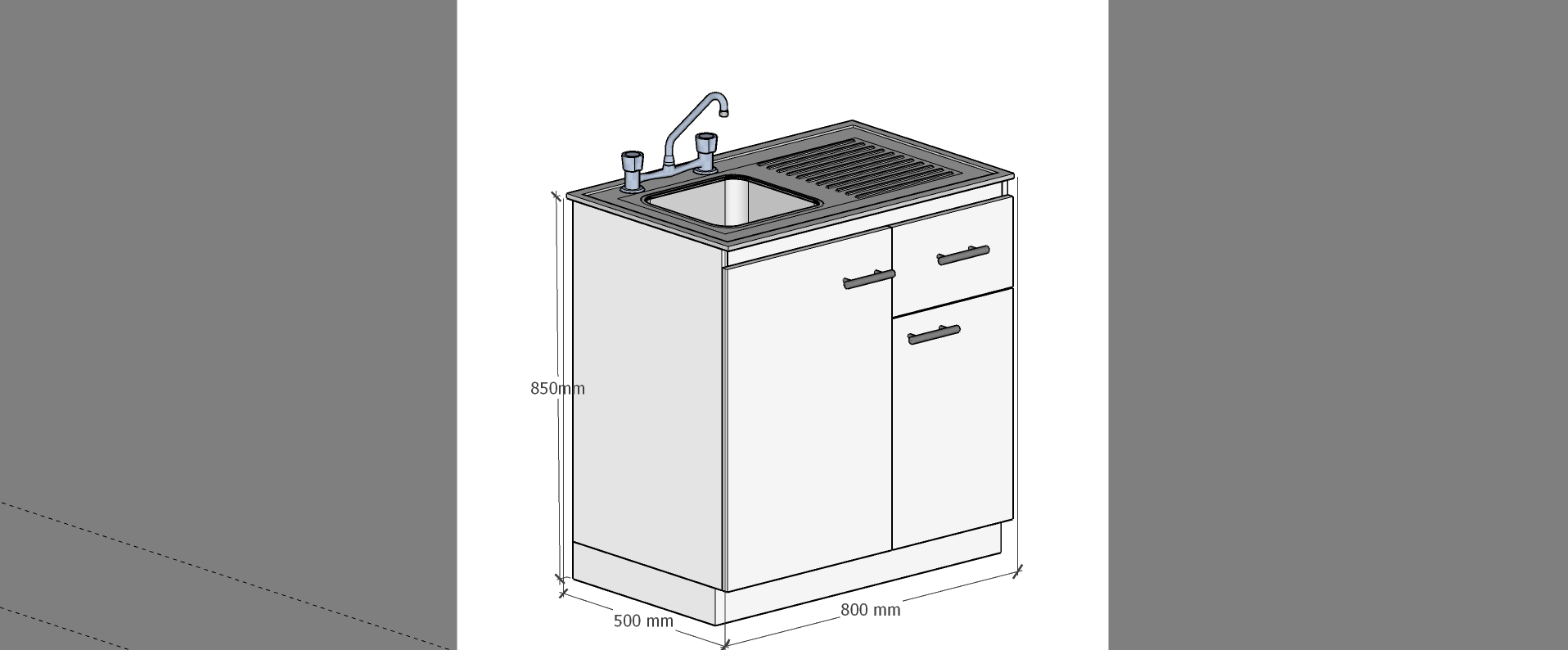 MUEBLE LAVAPLATO 2 PTAS 1 CAJON DERECHO ARMADO BLANCO-2