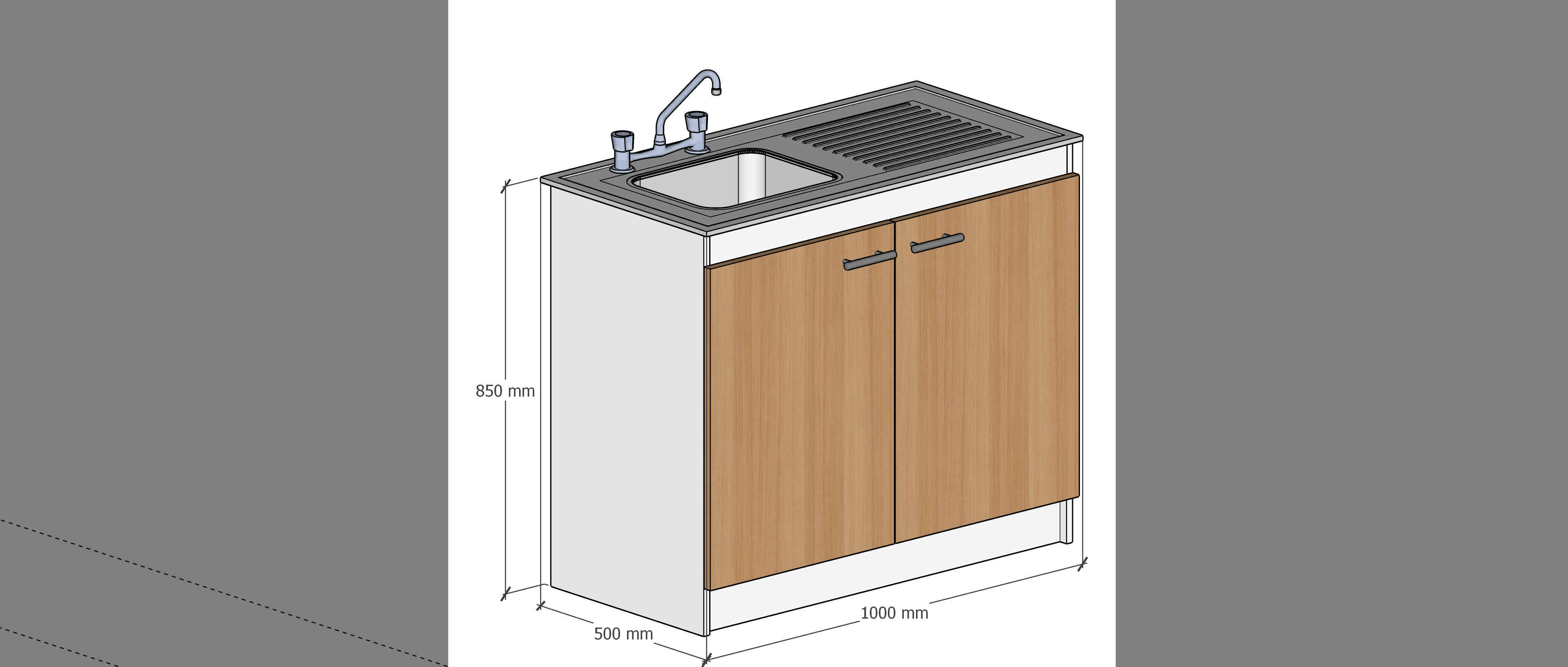 MUEBLE LAVAPLATO 2PUERTAS DERECHO CAFÉ ARMADO -2