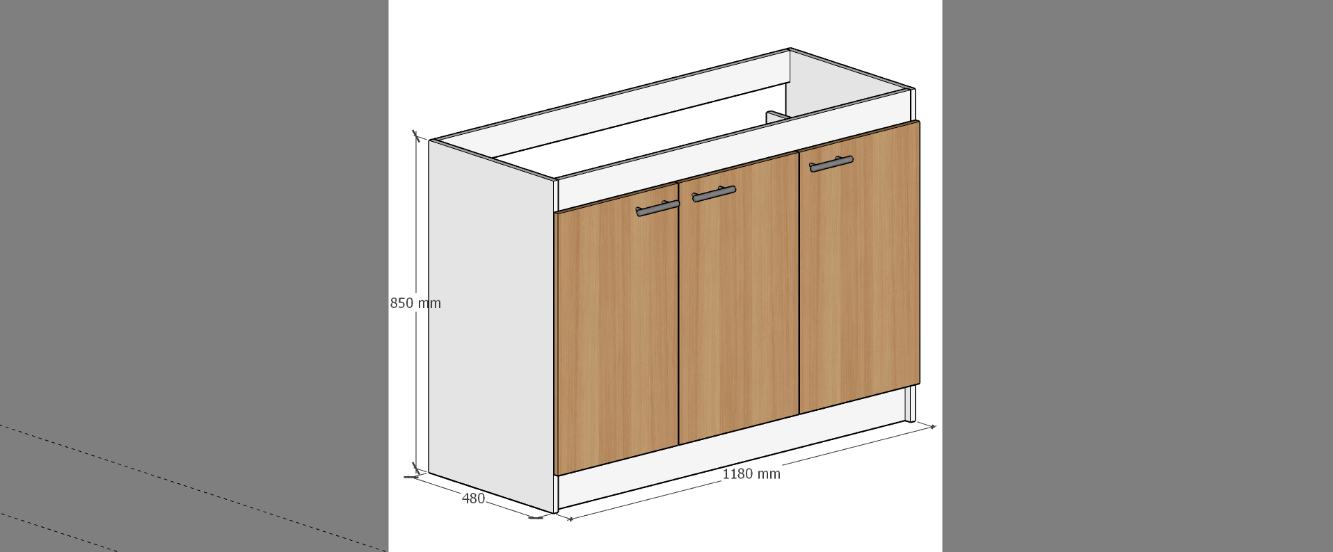MUEBLE BASE LAVAPLATOS 3 PUERTAS ARMADO CAFE-1