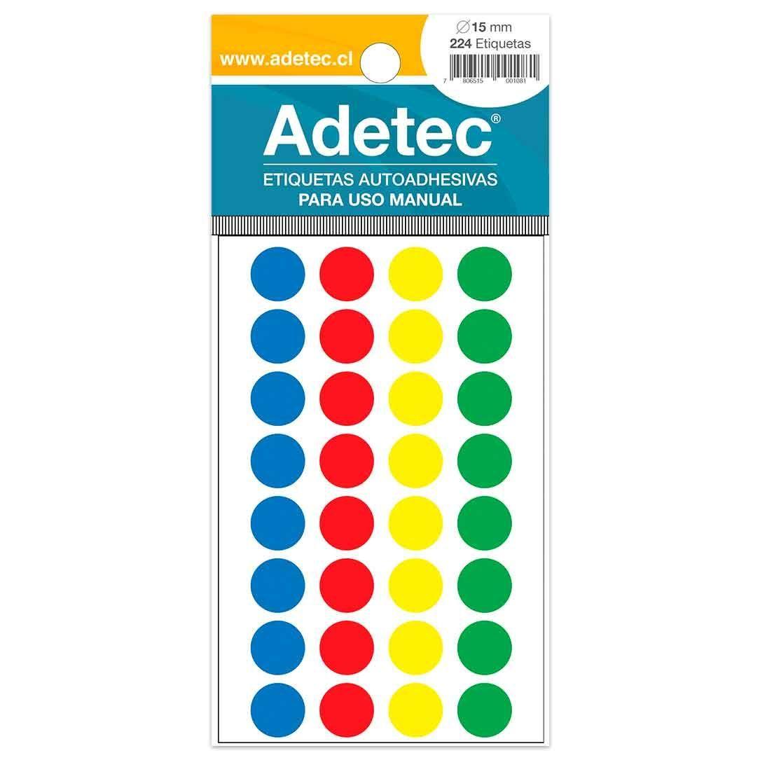  Etiquetas Manual Circular 4 Colores 15mm Diametro - 2210-0