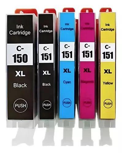 Pack 5 Cartuchos Para Canon PGI-150 XL PGI-151 XL-2