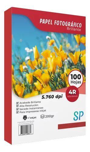 Papel Fotográfico Glossy 200 g 4R 10 X 15 X 100 Hojas-0