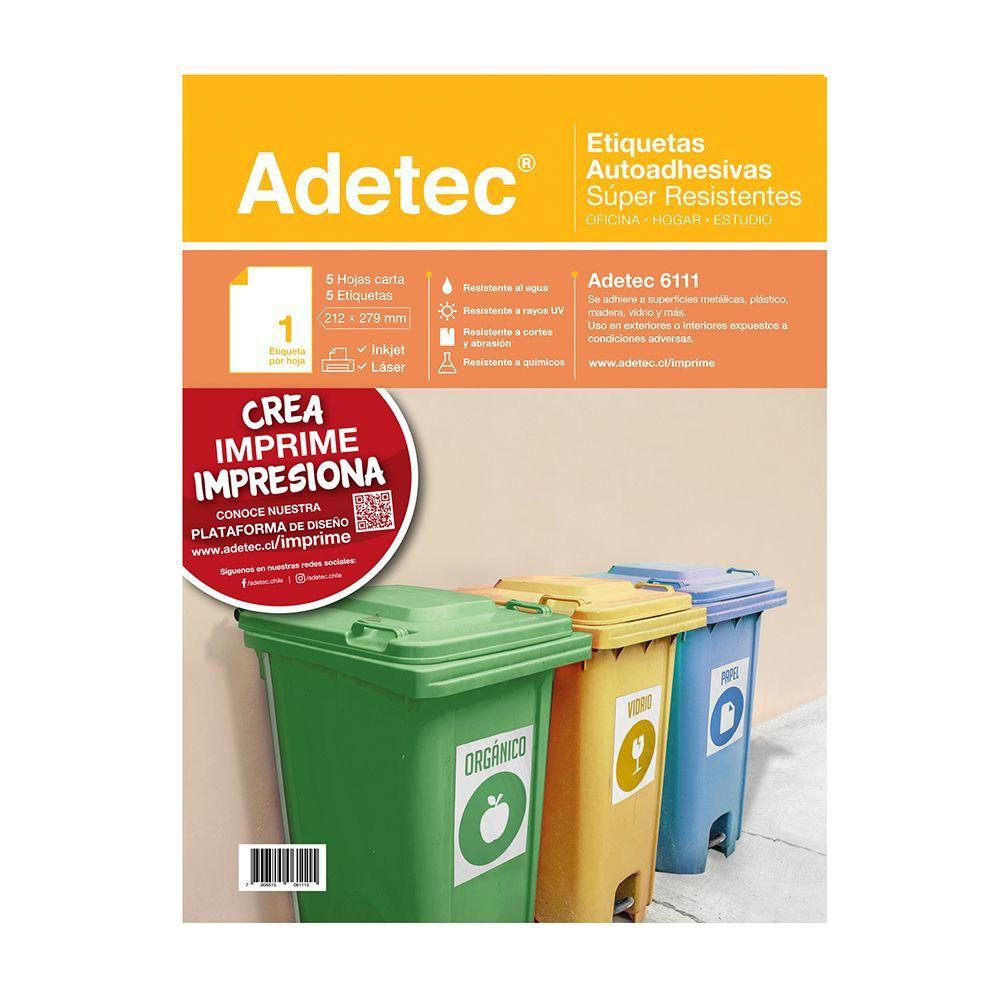 Etiqueta Inkjet/laser Super Resistente 213x279 Mm 5 Hj -6111-0