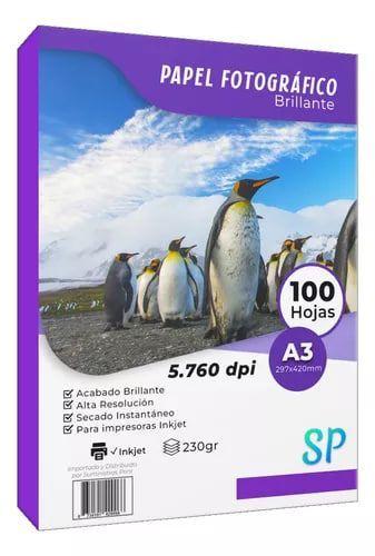 Papel Fotográfico Glossy A3 230 g Alto Brillo X 100 Hojas-0