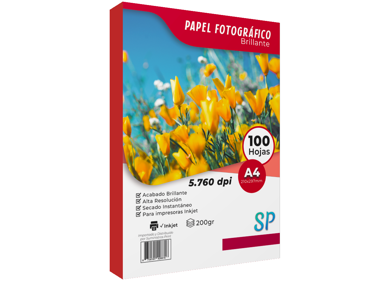 Papel Fotográfico Glossy A4 200gr Alto Brillo X 100 Hojas-0