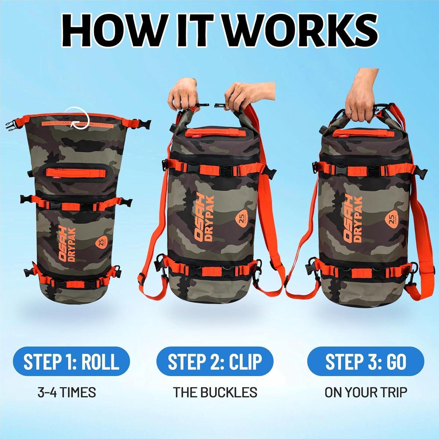 Bolso Seco Motocicleta Impermeable – Bolso de equipaje de con correas para asiento trasero-5