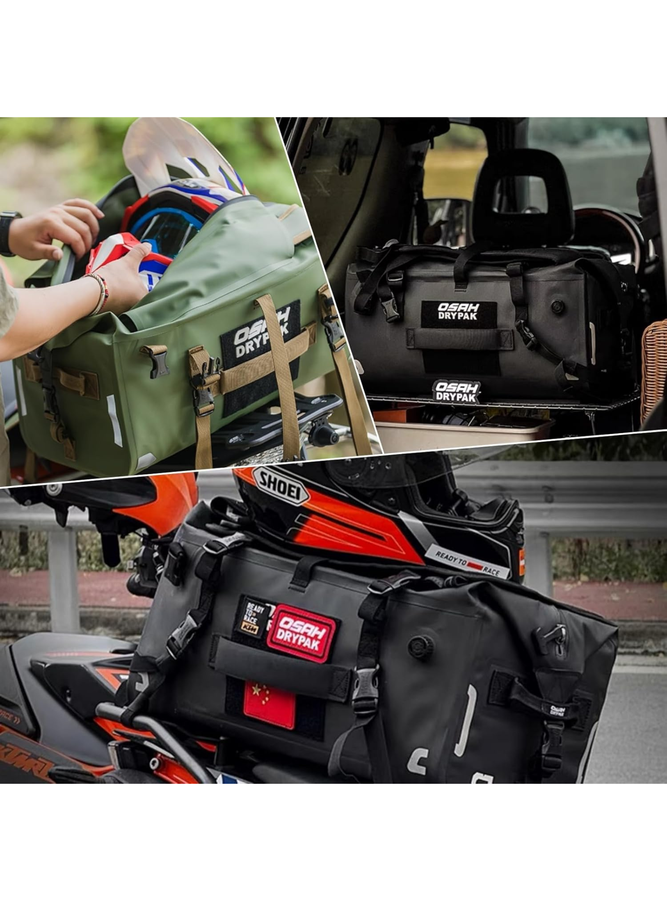 Bolso Cola 40L Motocicleta Anclajes Topcase Semirigido-6